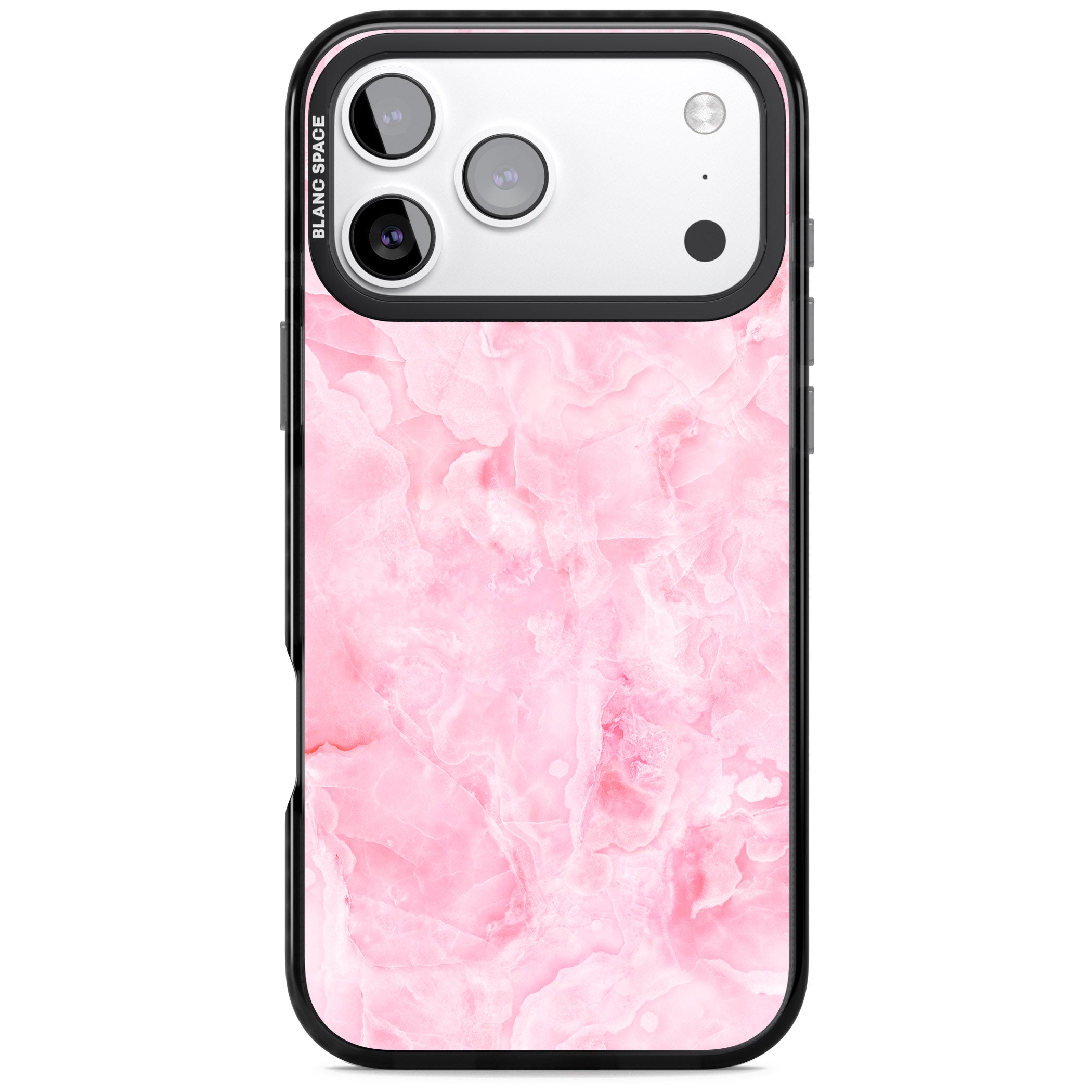 Pink Onyx Marble iPhone 17 Pro Impact Black Phone Case