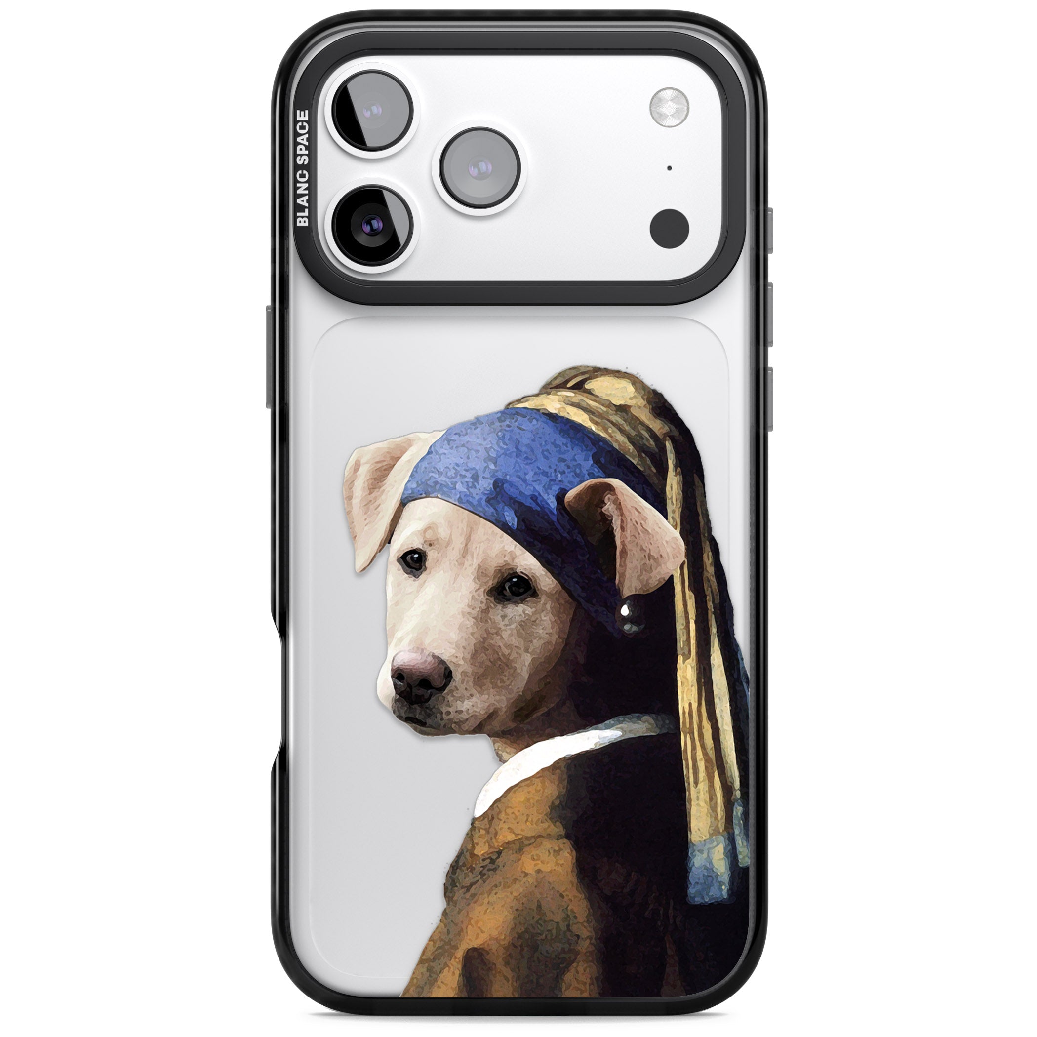 Doggo With A Pearl Earring iPhone 17 Pro Max Impact Black Phone Case