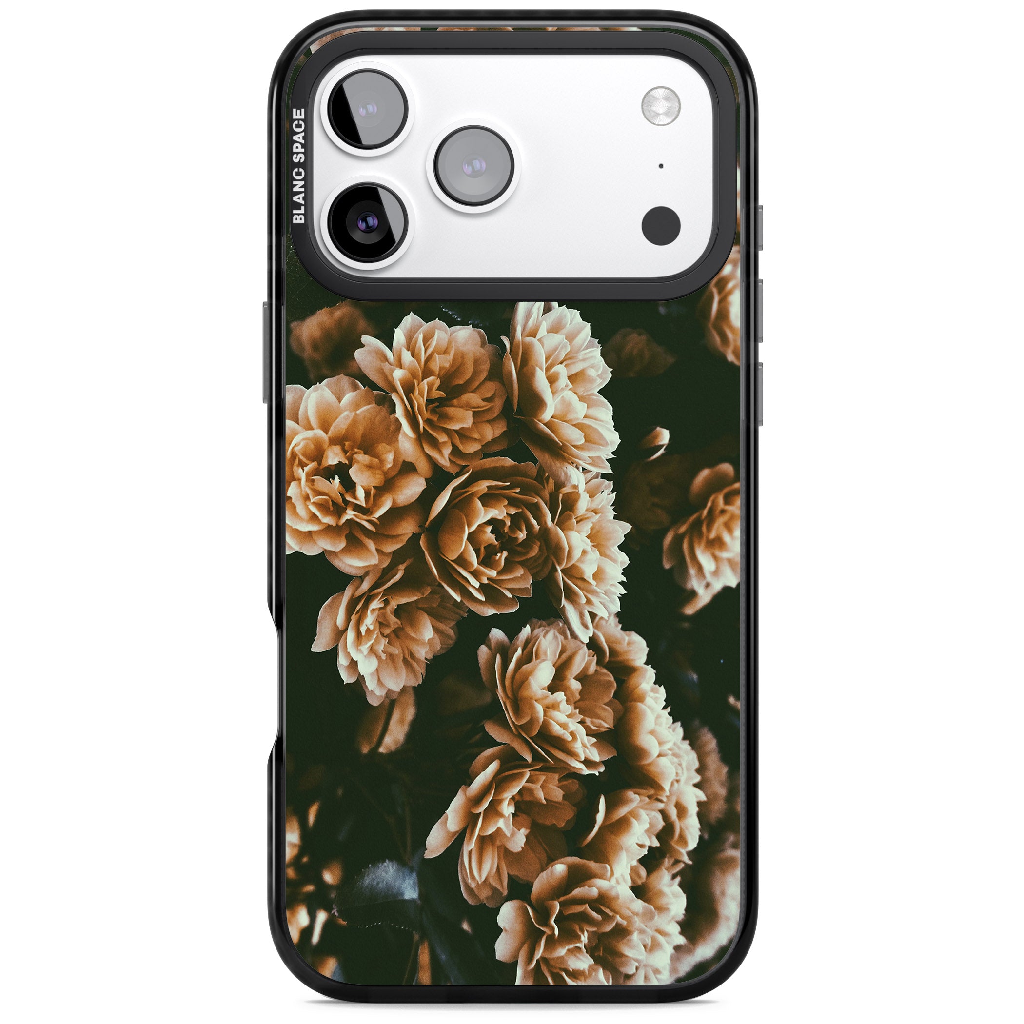 Moody Peony iPhone 17 Pro Impact Black Phone Case