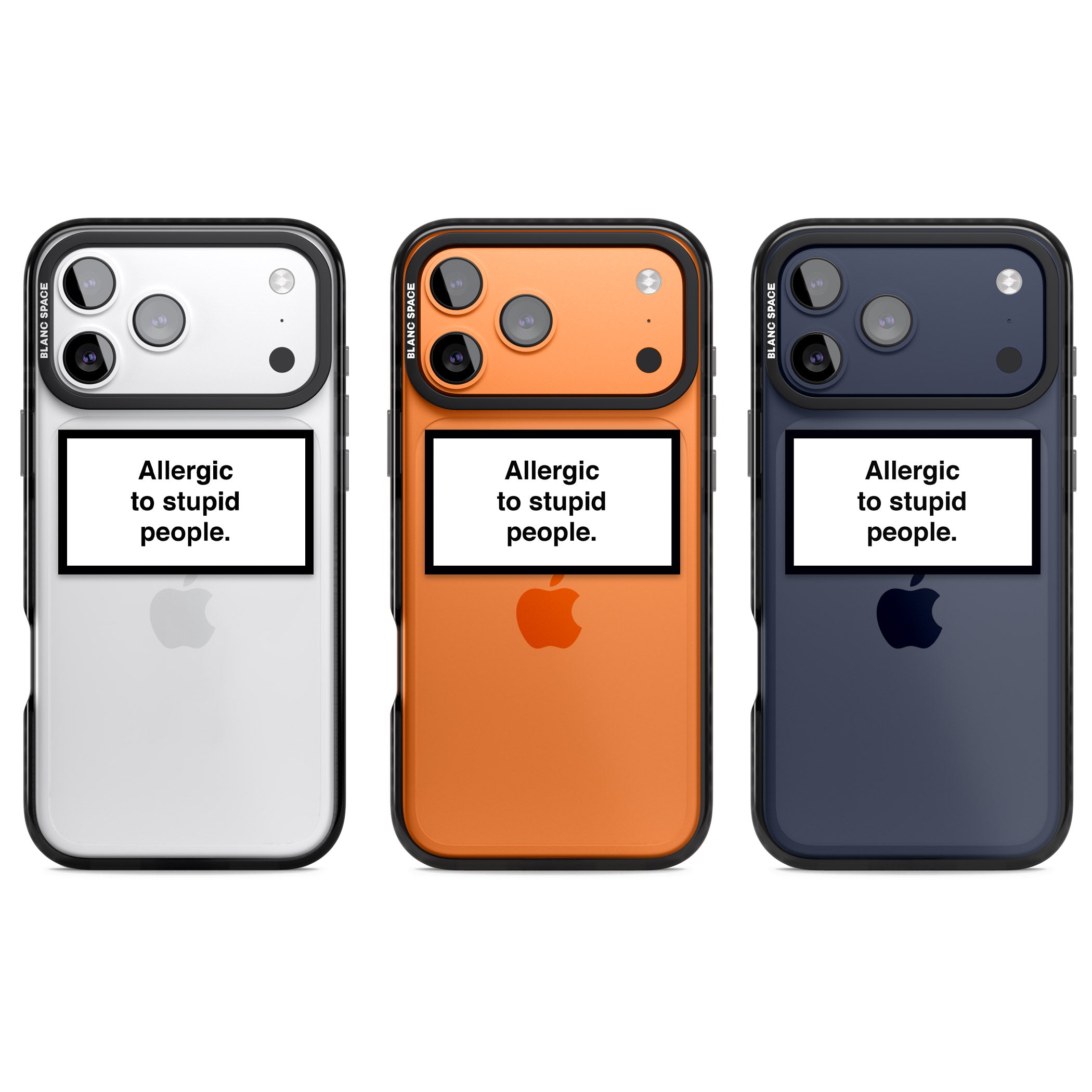 Allergic To Stupid People iPhone 17 Pro Impact Black Phone Case APT Impact Protection