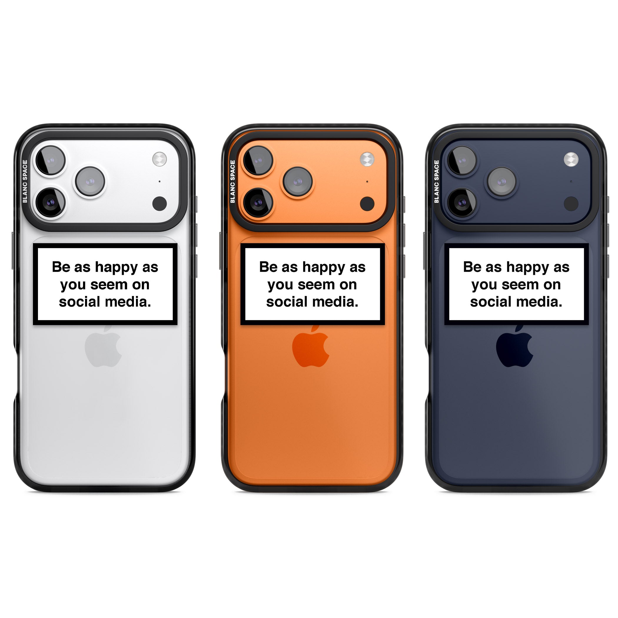 Happy On Social Media iPhone 17 Pro Impact Black Phone Case APT Impact Protection