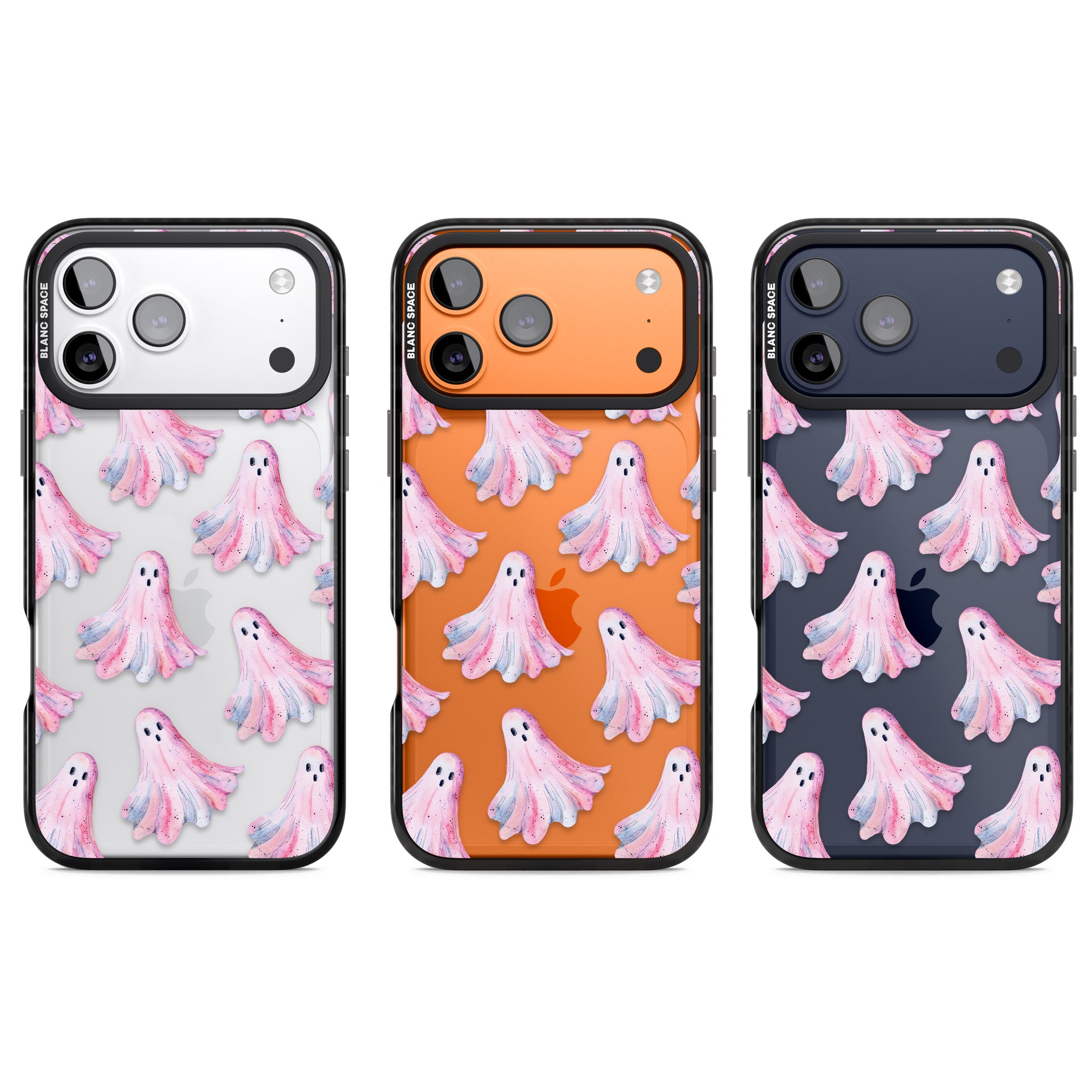 Pink Ghosts iPhone 17 Pro Impact Black Phone Case APT Impact Protection