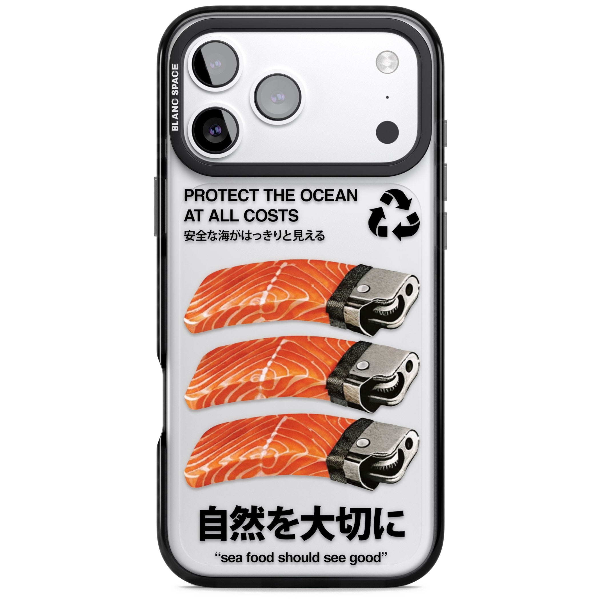 Protect The Ocean iPhone 17 Pro Impact Black Phone Case