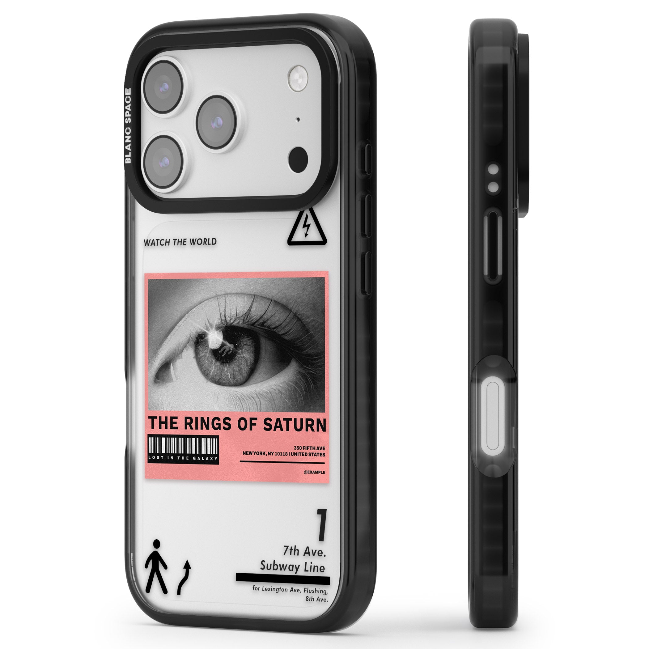 Watch The World iPhone 17 Pro Impact Black Phone Case Side Profile