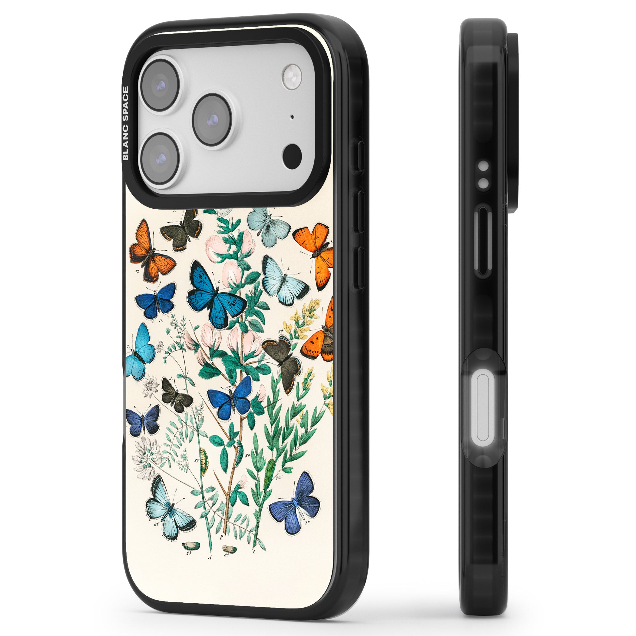 European Butterflies iPhone 17 Pro Impact Black Phone Case Side Profile