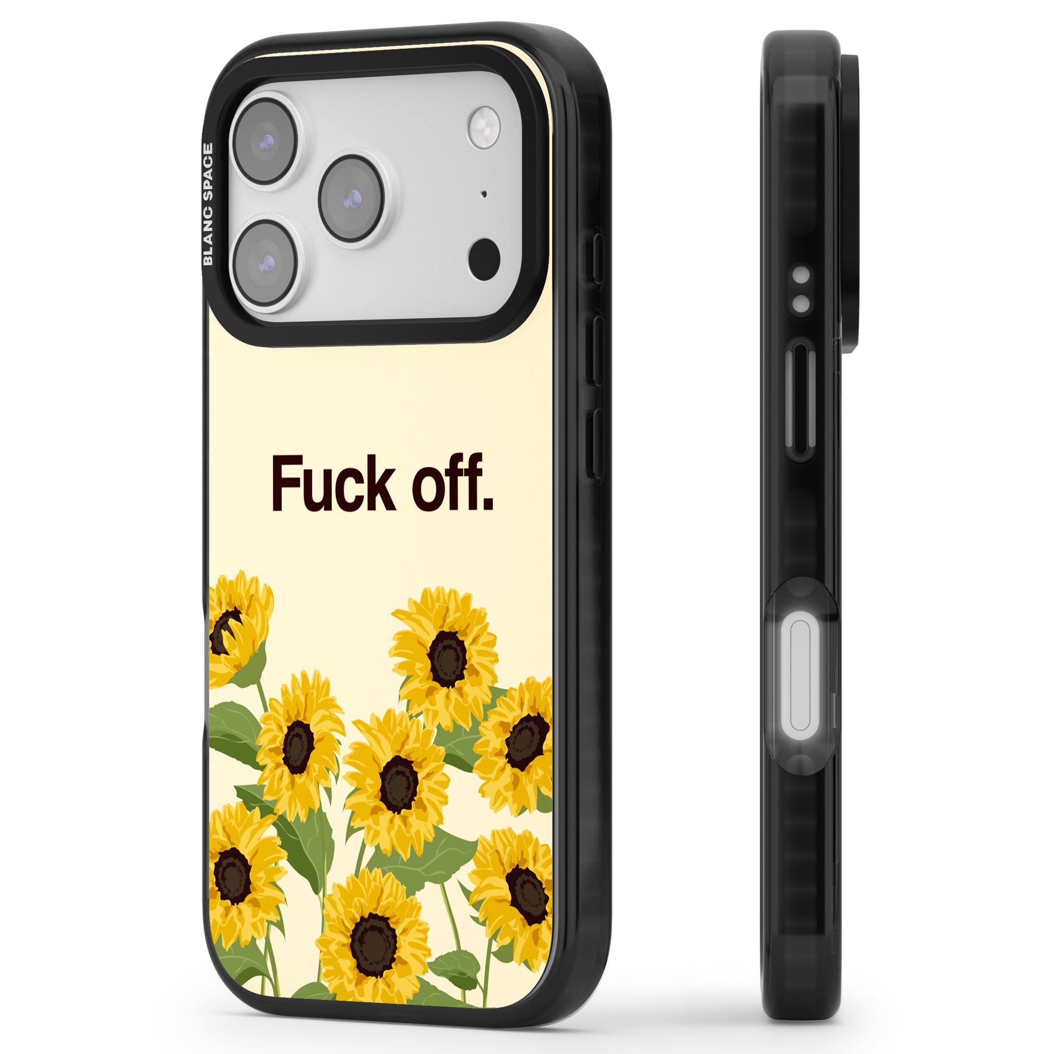 F*Ck Off iPhone 17 Pro Max Impact Black Phone Case Side Profile