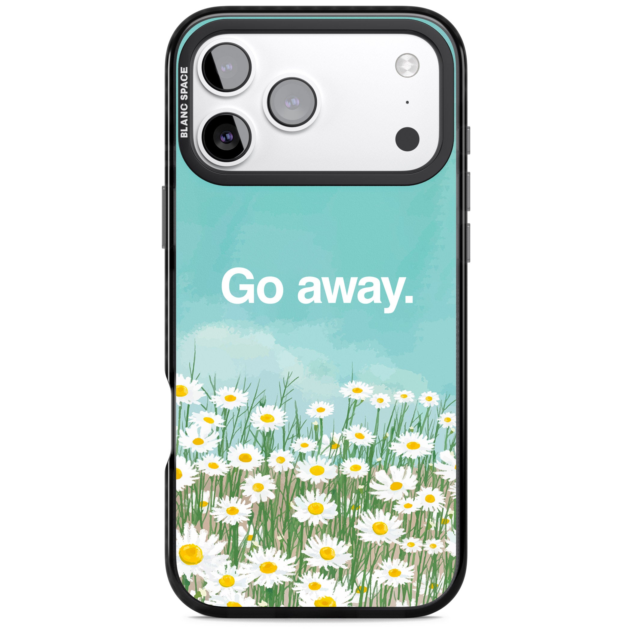 Go Away iPhone 17 Pro Max Impact Black Phone Case