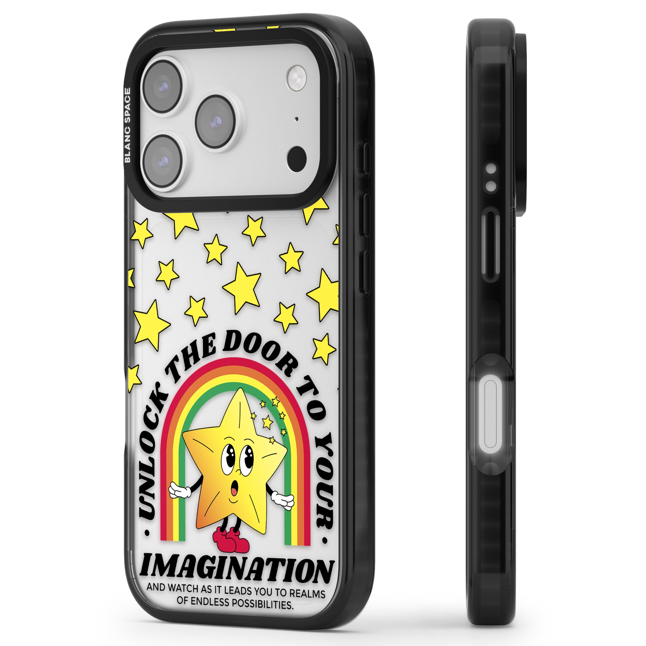 Imagination iPhone 17 Pro Impact Black Phone Case Side Profile