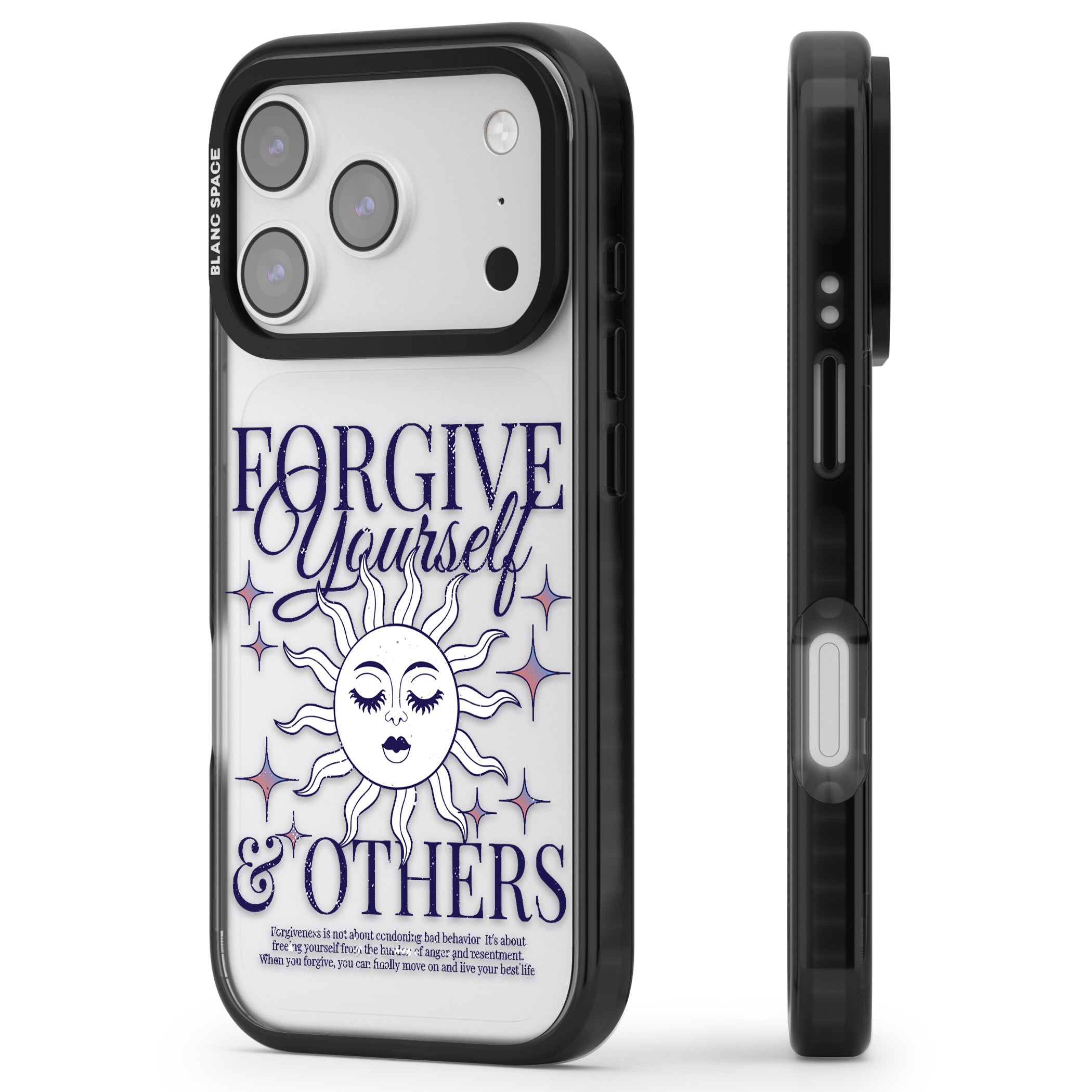 Forgiveness iPhone 17 Pro Impact Black Phone Case Side Profile