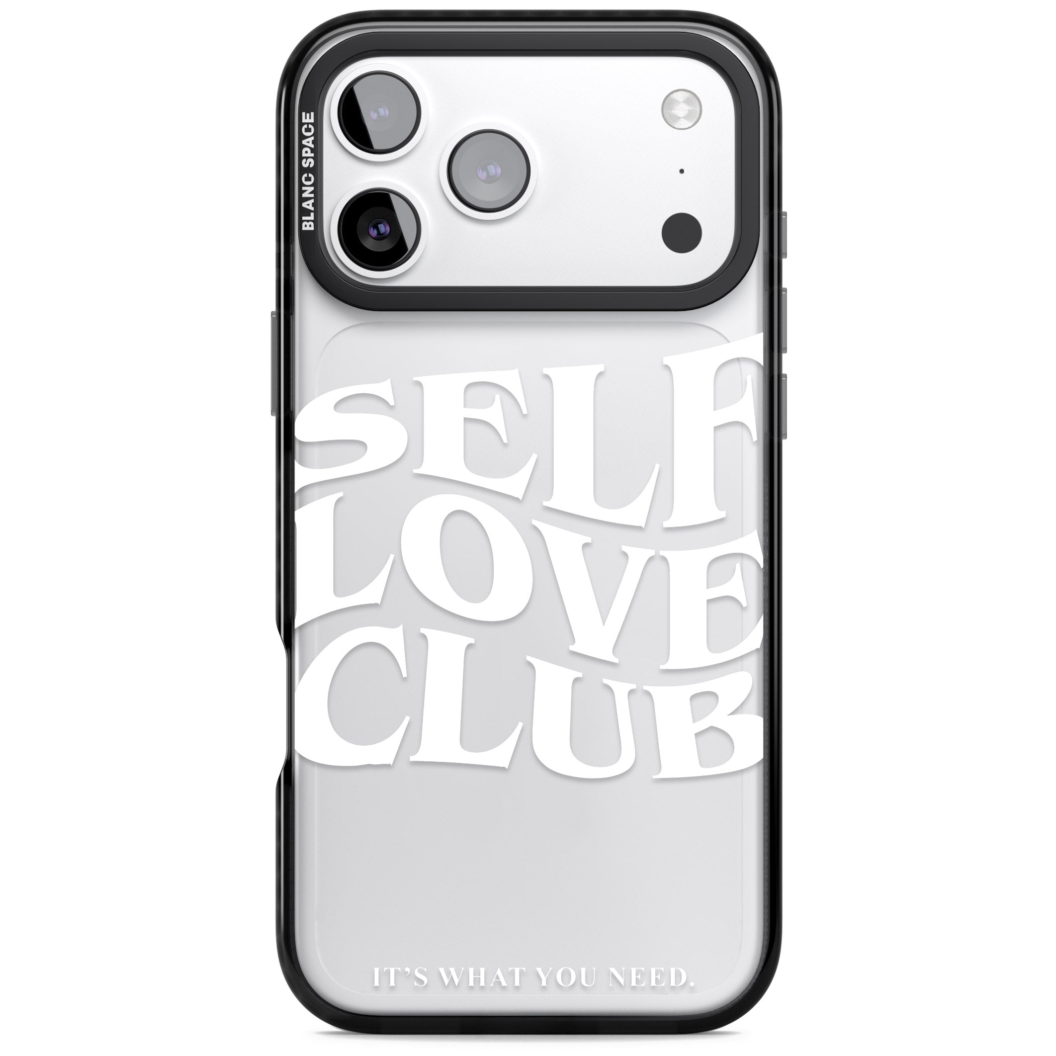 Self Love Club White iPhone 17 Pro Max Impact Black Phone Case