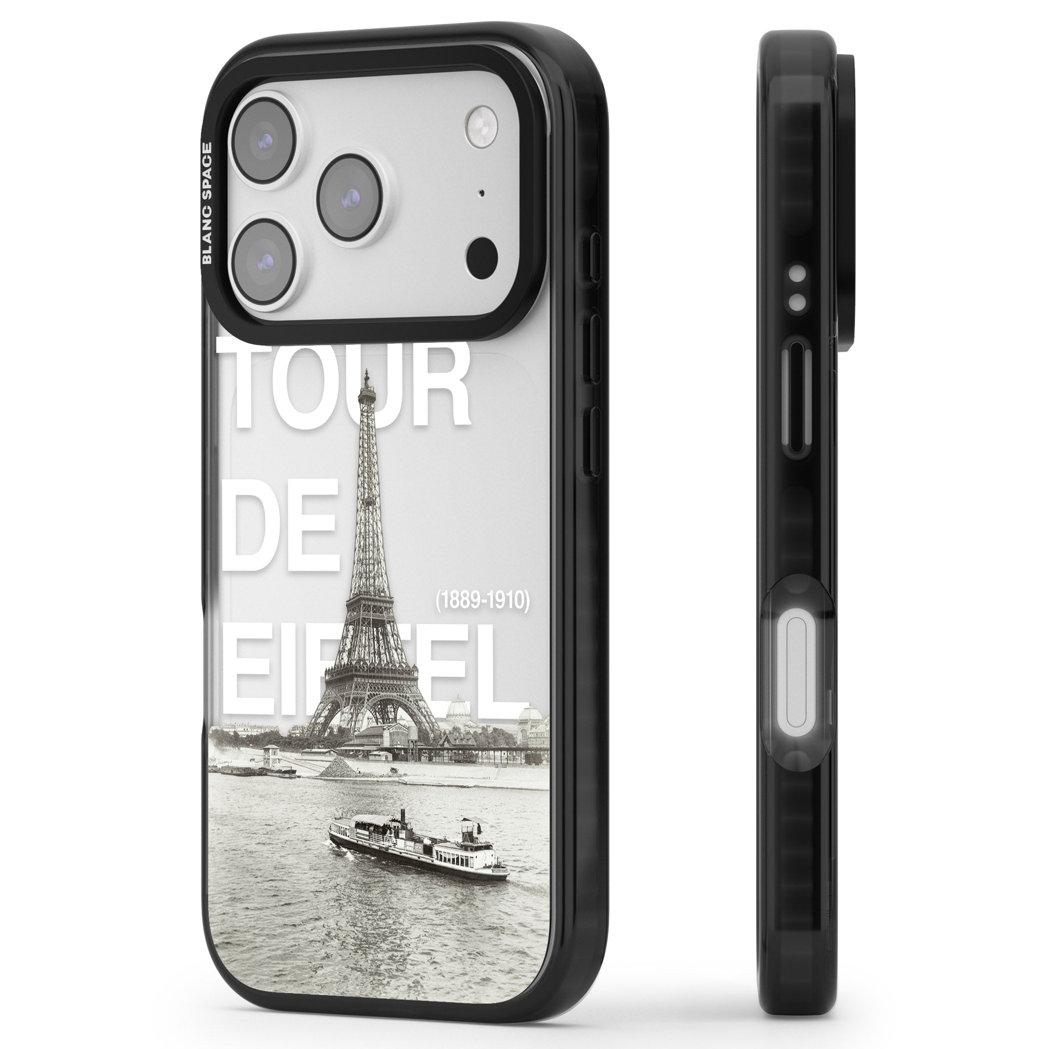 Tour De Eiffel iPhone 17 Pro Max Impact Black Phone Case Side Profile