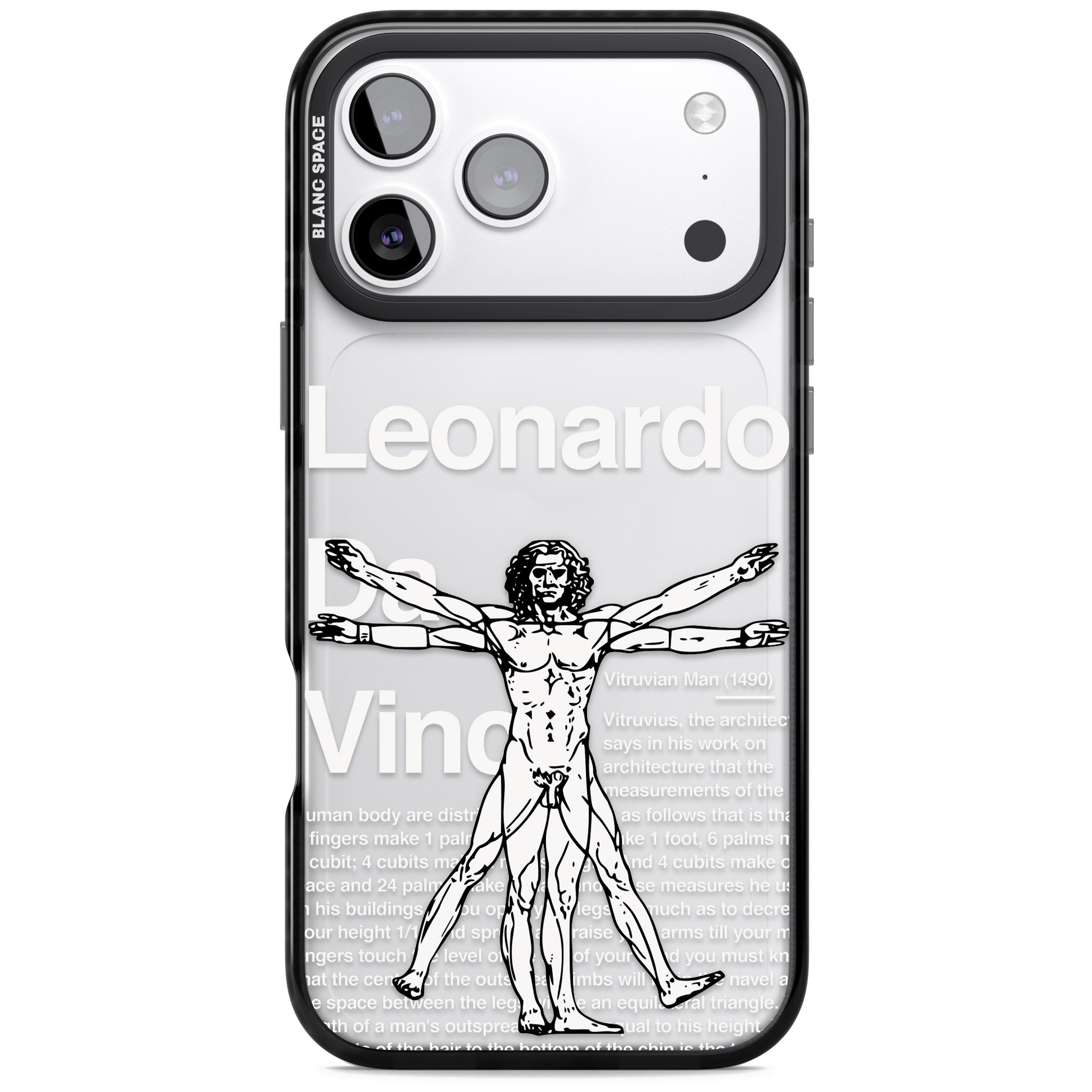 Vitruvian Man iPhone 17 Pro Max Impact Black Phone Case