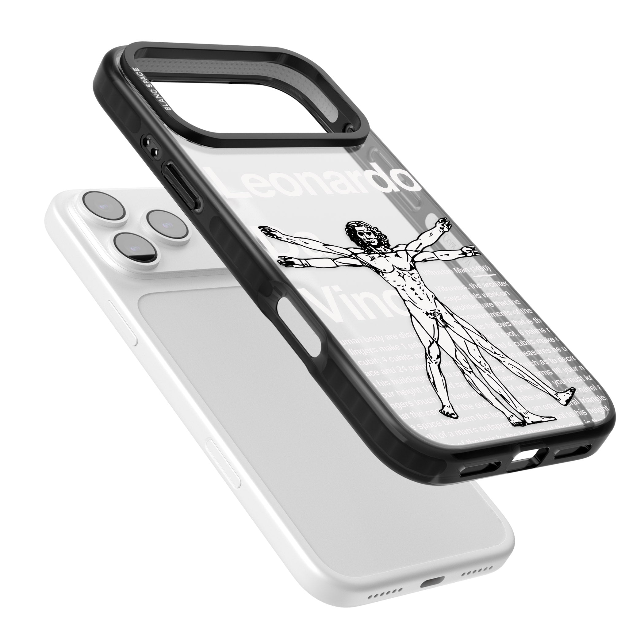 Vitruvian Man iPhone 17 Pro Max Impact Black Phone Case Colours