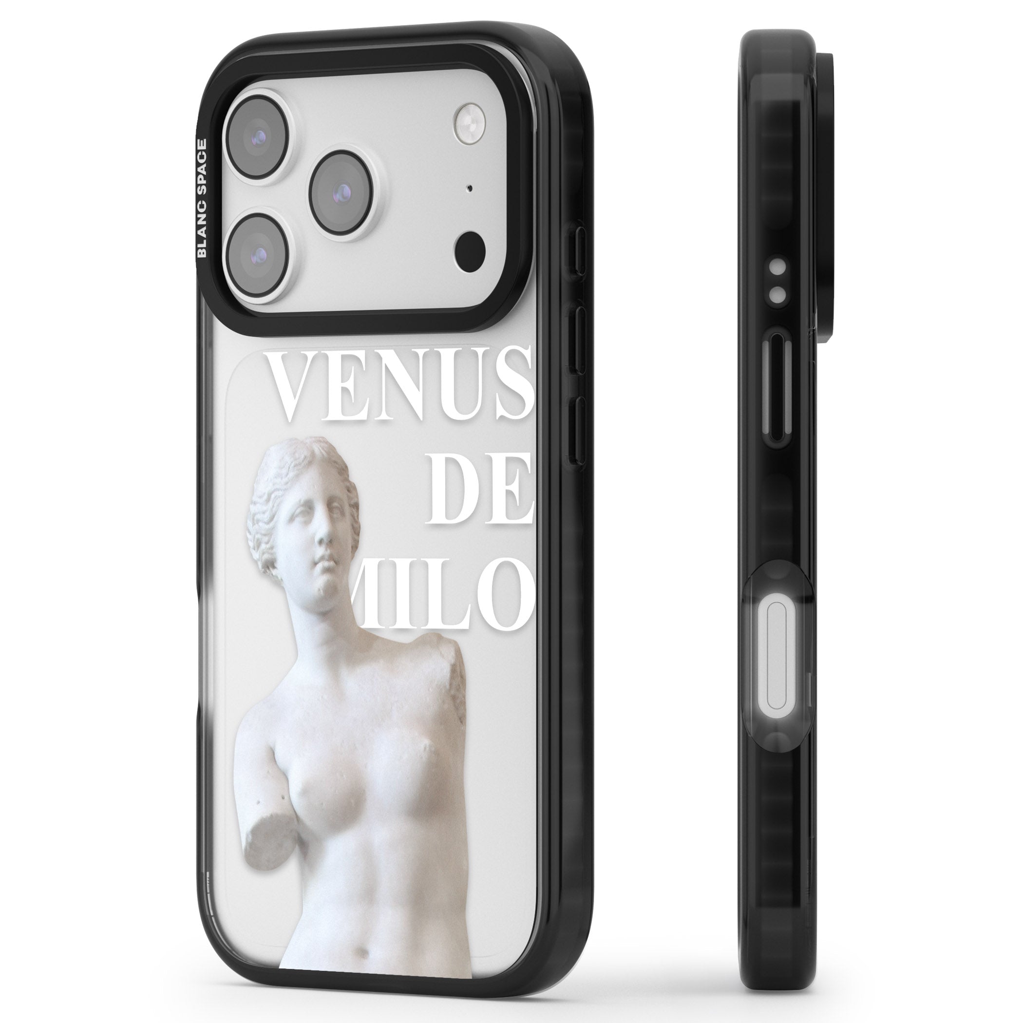 Venus De Milo Cutout iPhone 17 Pro Impact Black Phone Case Side Profile
