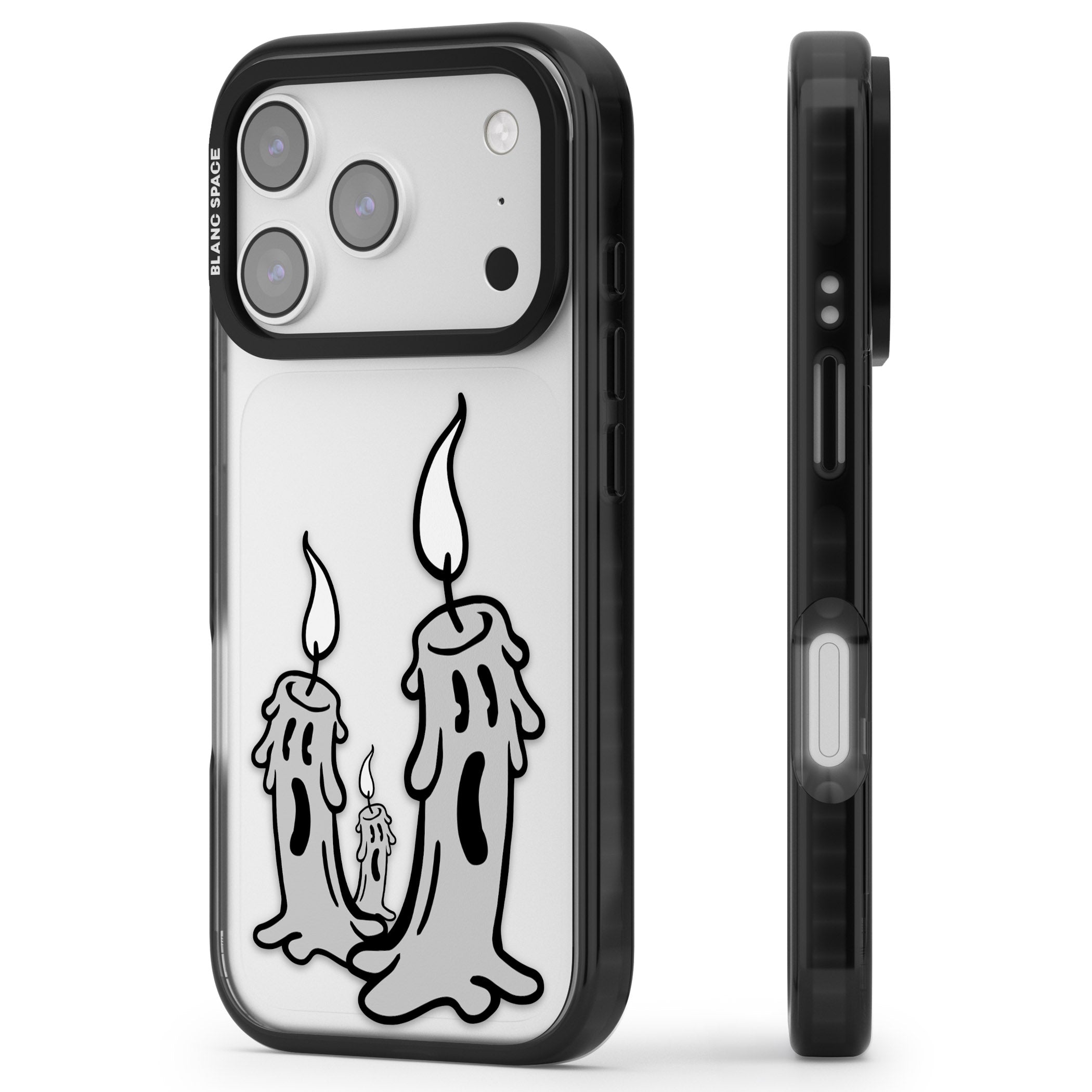 Candle Lit iPhone 17 Pro Max Impact Black Phone Case Side Profile