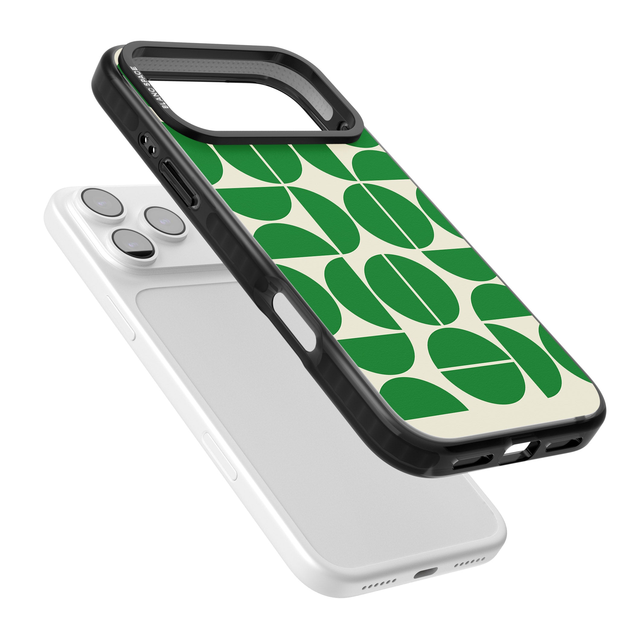 Retro Green Circles iPhone 17 Pro Impact Black Phone Case Colours