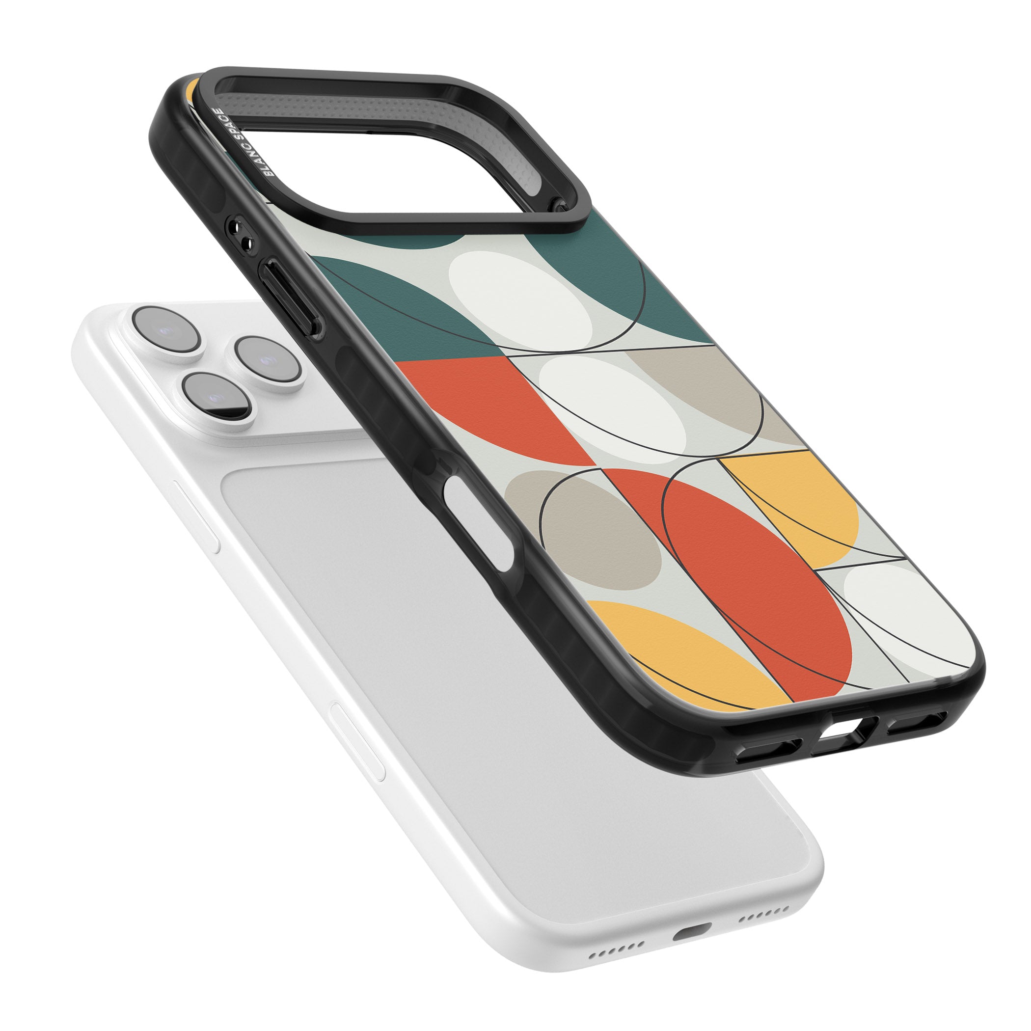 Modern Abstract Circle iPhone 17 Pro Max Impact Black Phone Case Colours