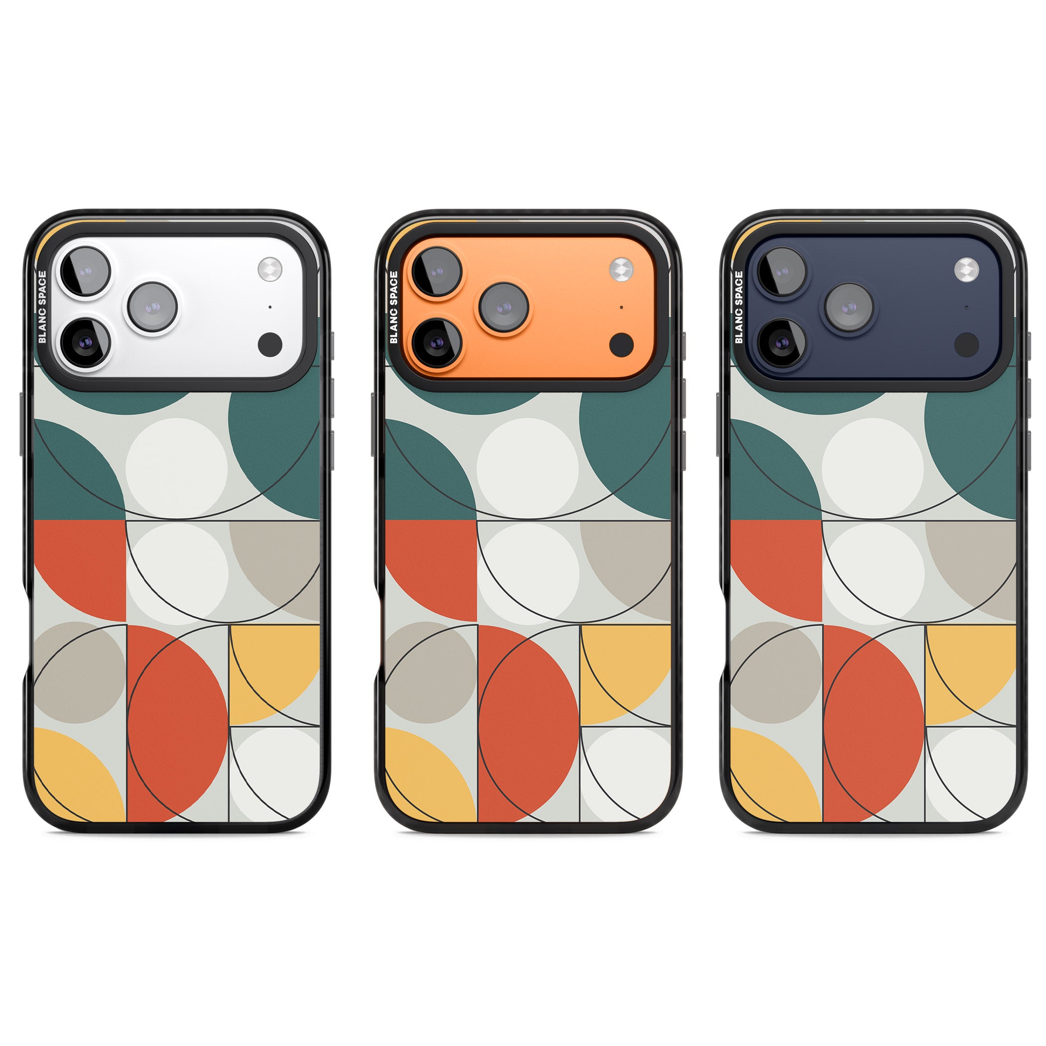 Modern Abstract Circle iPhone 17 Pro Impact Black Phone Case APT Impact Protection