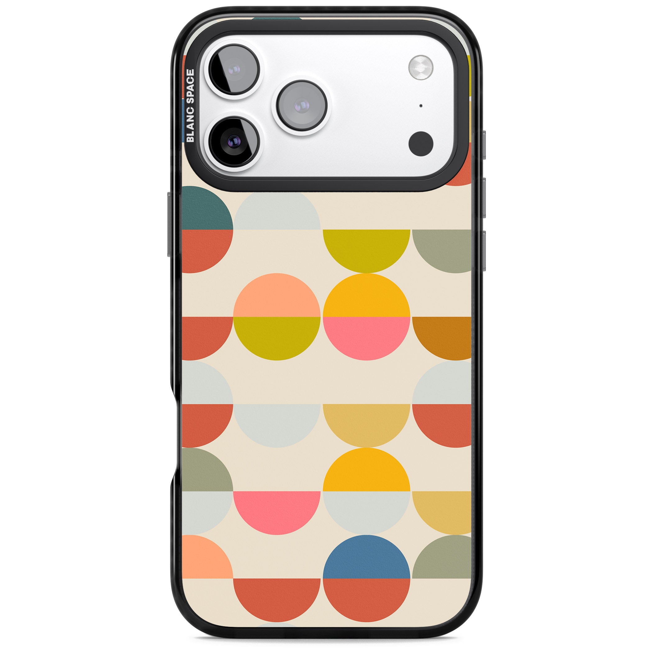 Colorful Retro Circles iPhone 17 Pro Max Impact Black Phone Case