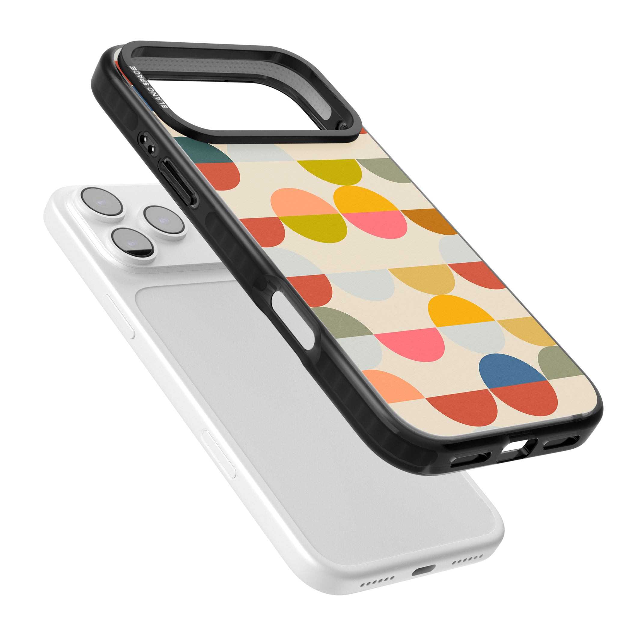 Colorful Retro Circles iPhone 17 Pro Max Impact Black Phone Case Colours