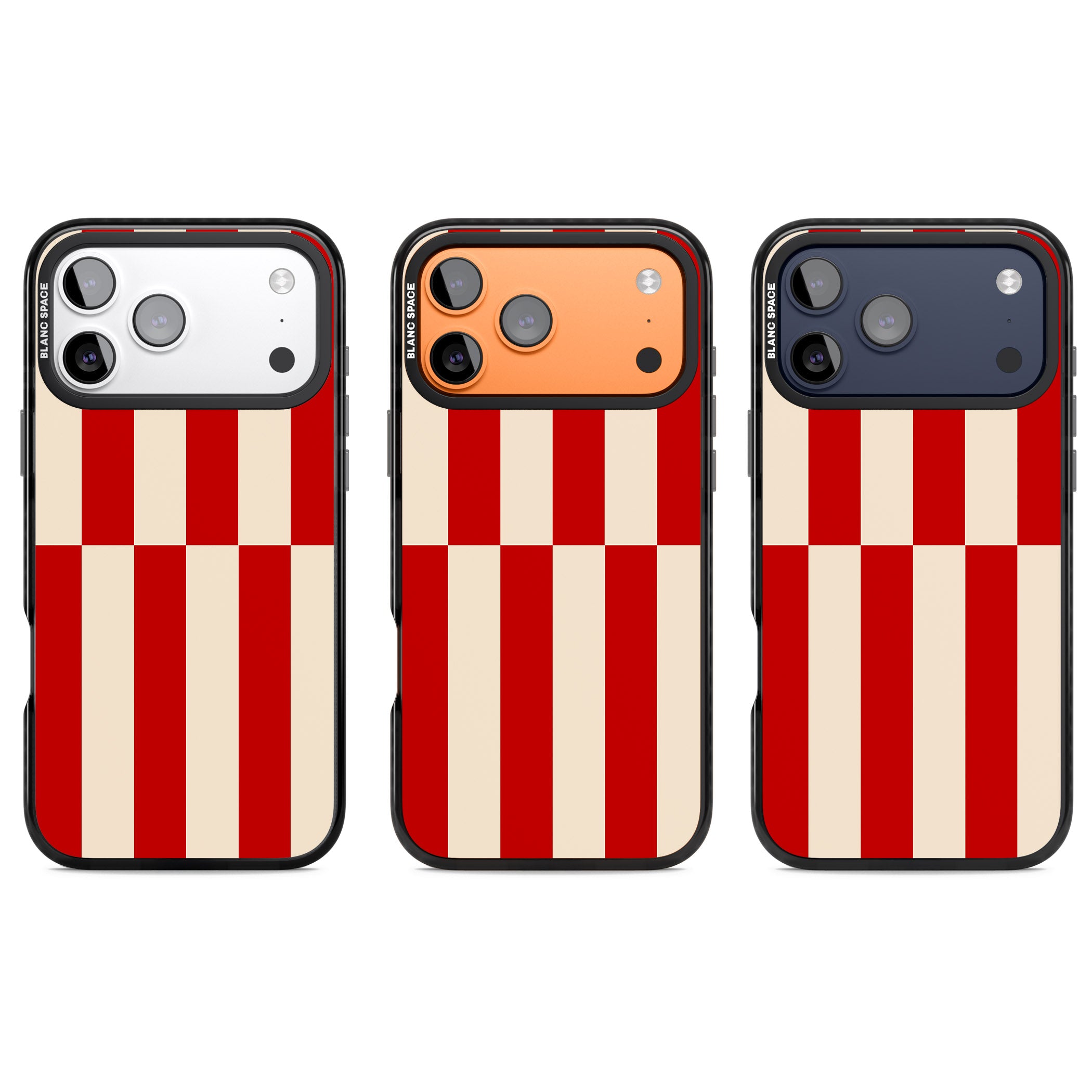 Retro Red Stripes iPhone 17 Pro Impact Black Phone Case APT Impact Protection