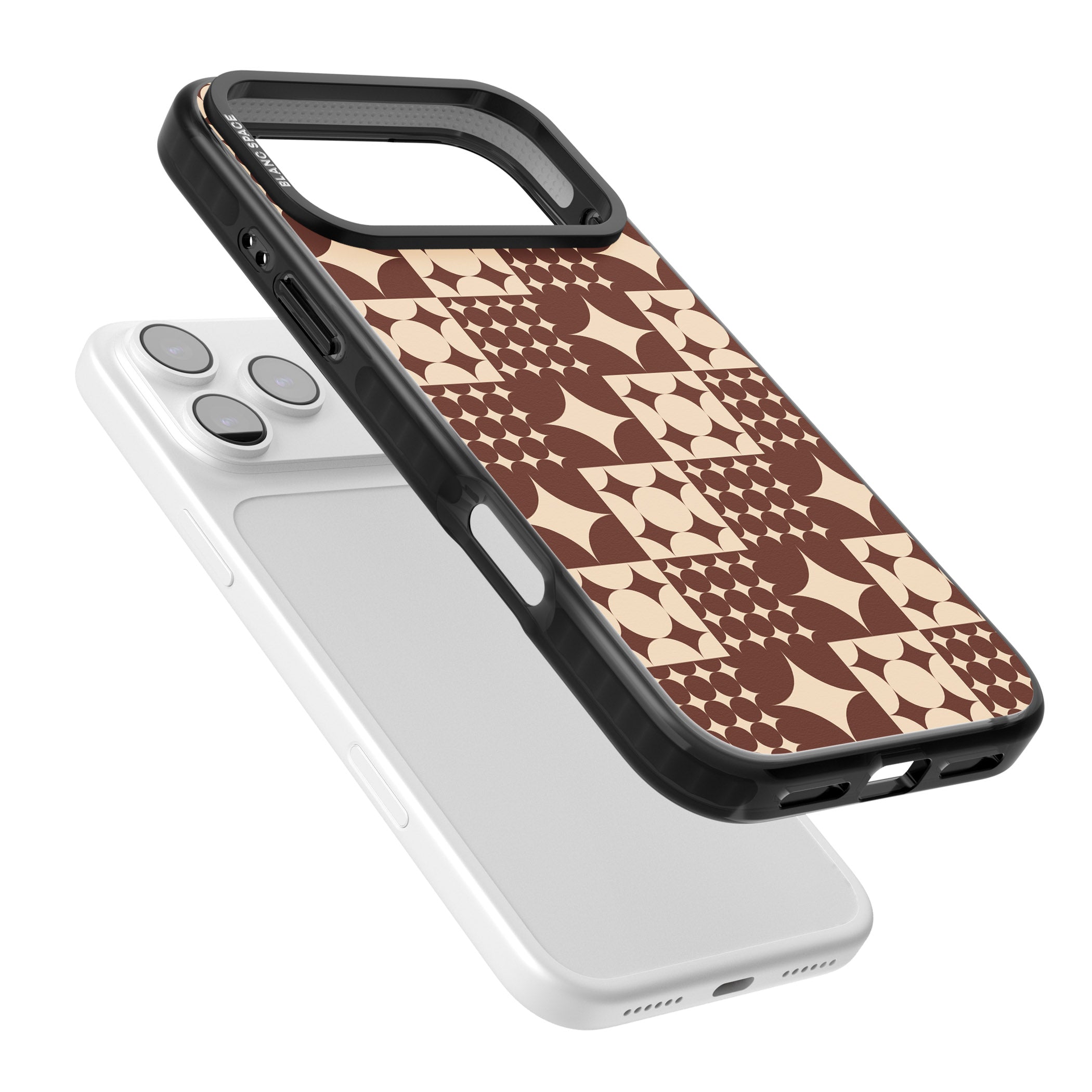 Mid Century Brown Checked iPhone 17 Pro Max Impact Black Phone Case Colours