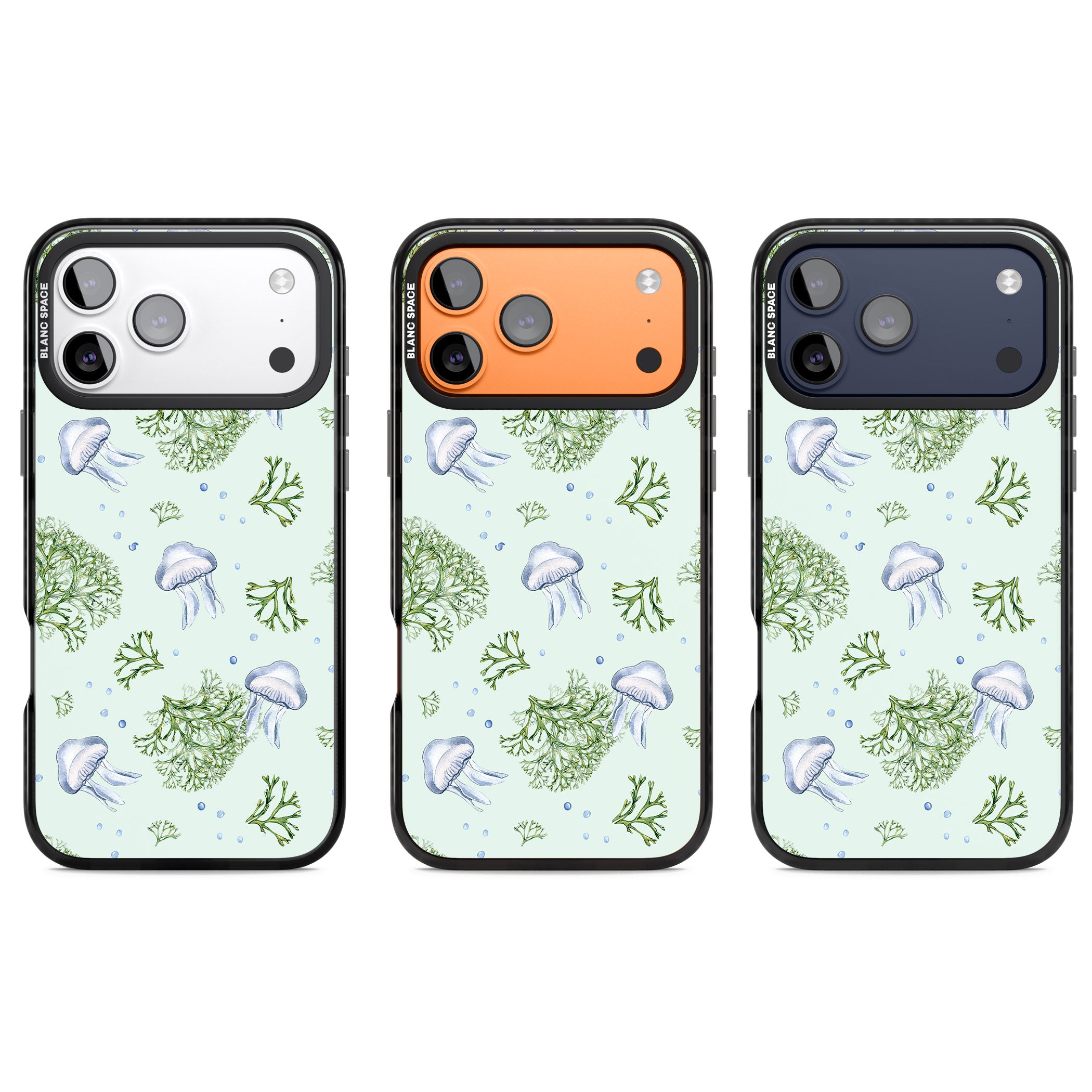 Jellyfish & Seaweed iPhone 17 Pro Impact Black Phone Case APT Impact Protection