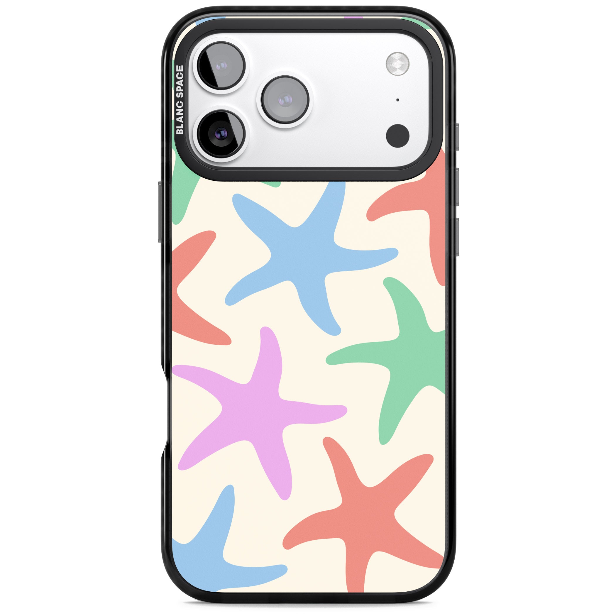 Pastel Starfish iPhone 17 Pro Max Impact Black Phone Case