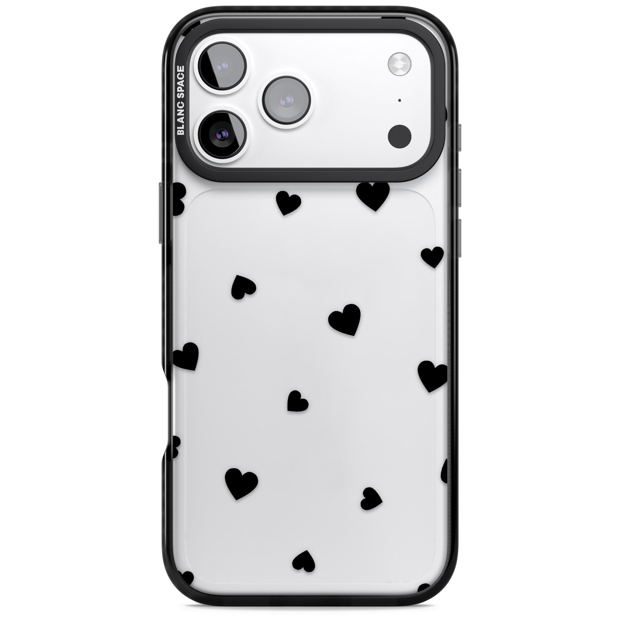 Black Hearts iPhone 17 Pro Max Impact Black Phone Case