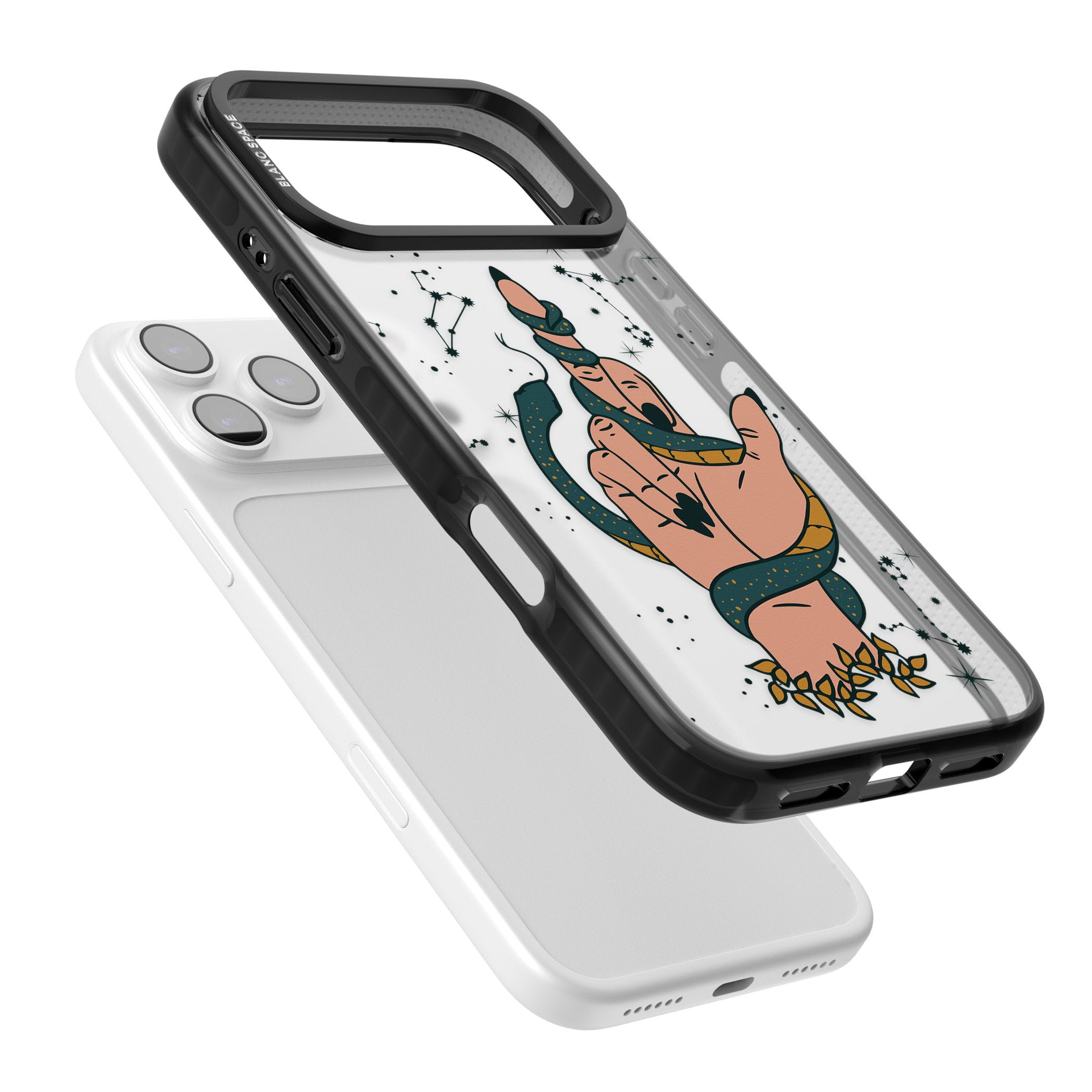 Snakes, Stars And Cynicism iPhone 17 Pro Max Impact Black Phone Case Colours