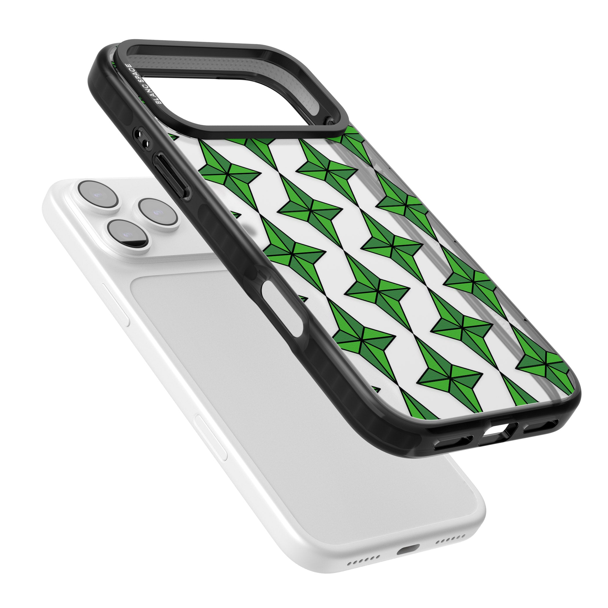 Emerald Stars Pattern (Clear) iPhone 17 Pro Max Impact Black Phone Case Colours