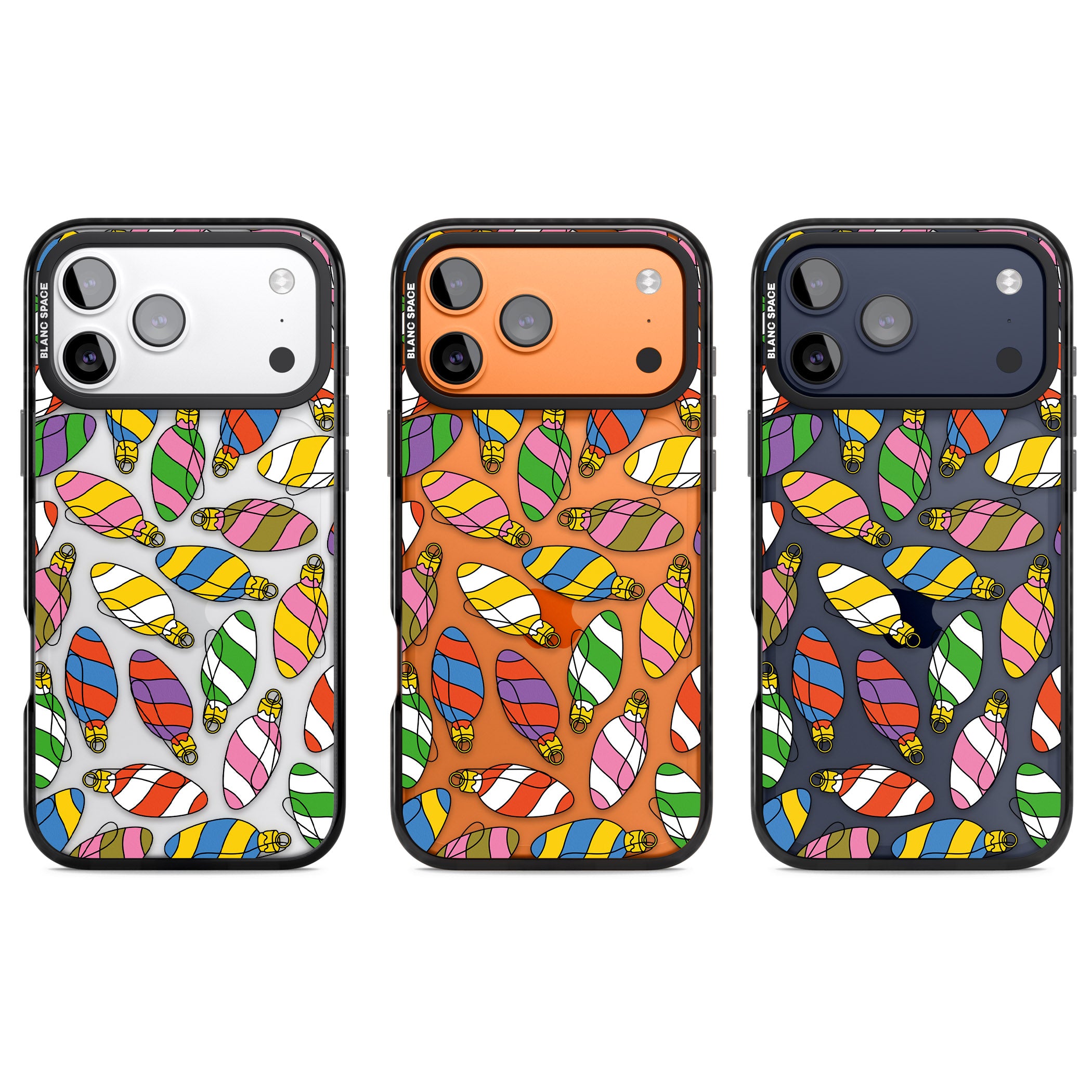Colourful Holiday Ornaments iPhone 17 Pro Impact Black Phone Case APT Impact Protection