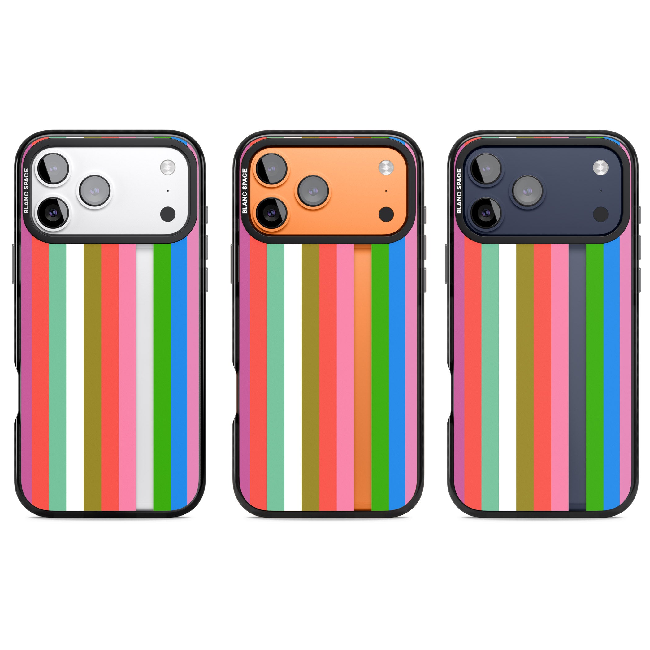 Vibrant Stripes iPhone 17 Pro Impact Black Phone Case APT Impact Protection