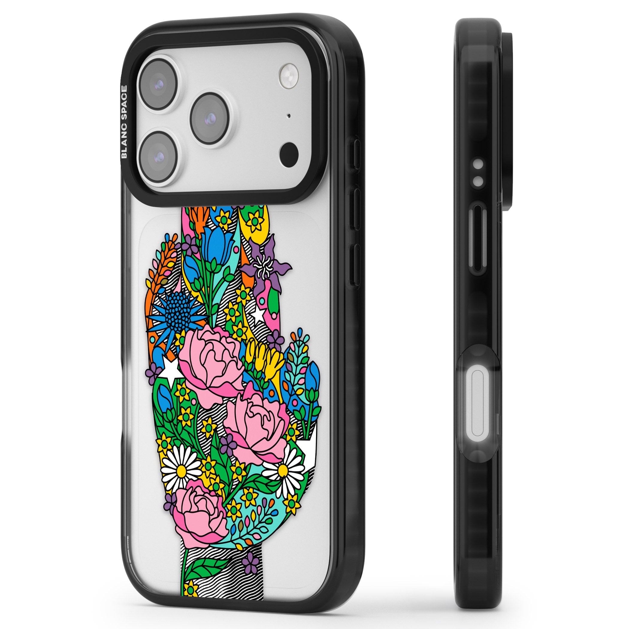 Garden Touch iPhone 17 Pro Impact Black Phone Case Side Profile