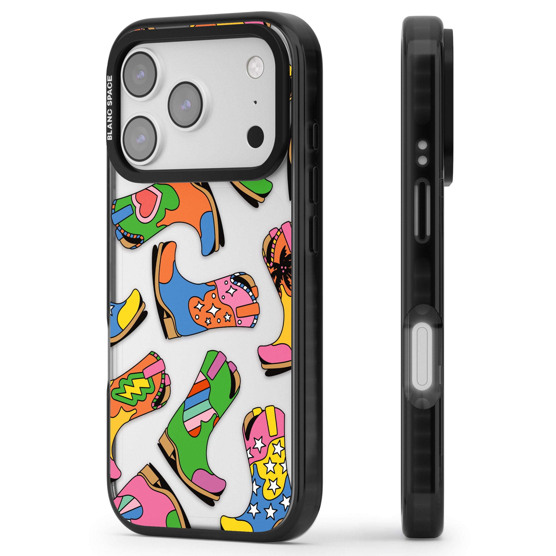 Starburst Boots iPhone 17 Pro Impact Black Phone Case Side Profile