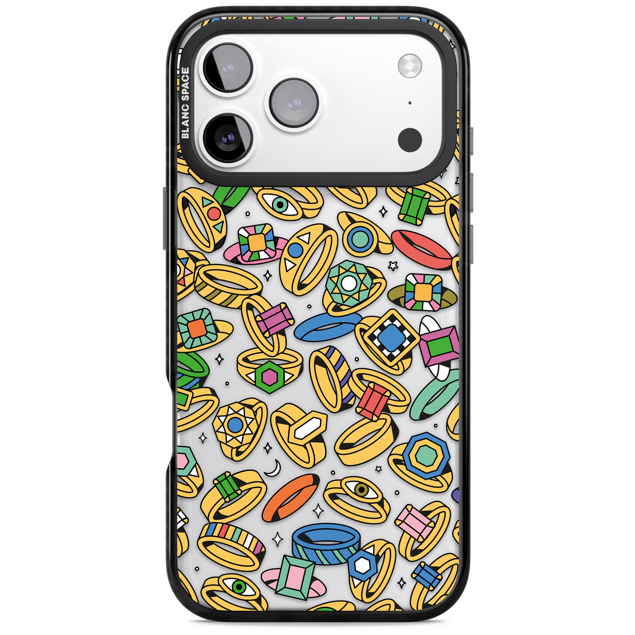 Gemstone Glitz iPhone 17 Pro Max Impact Black Phone Case