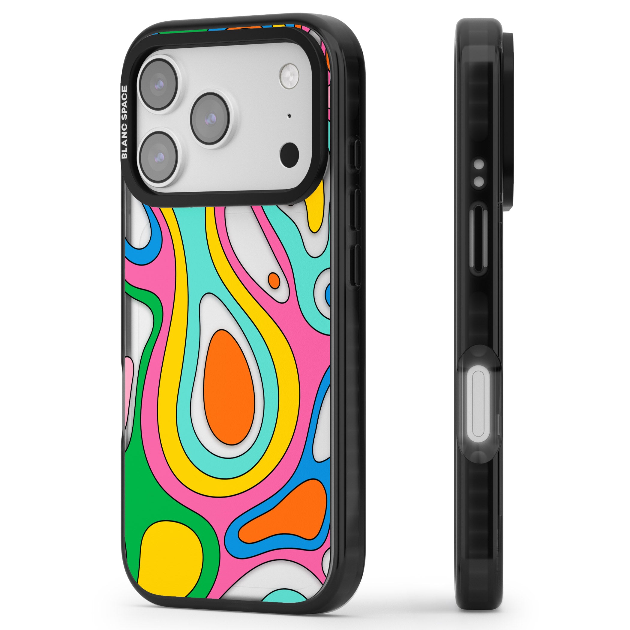 Dreams & Grooves iPhone 17 Pro Impact Black Phone Case Side Profile