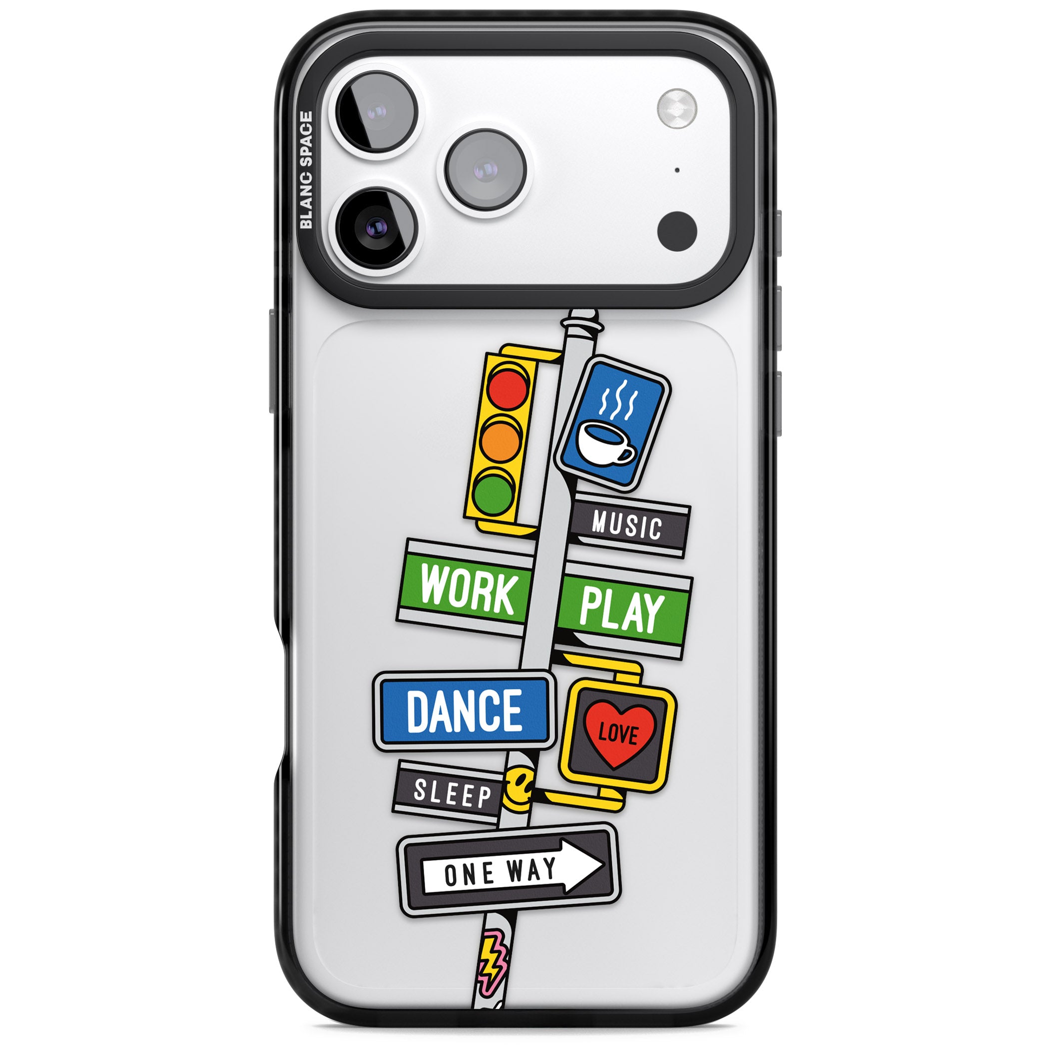 Mood Street Signs iPhone 17 Pro Max Impact Black Phone Case