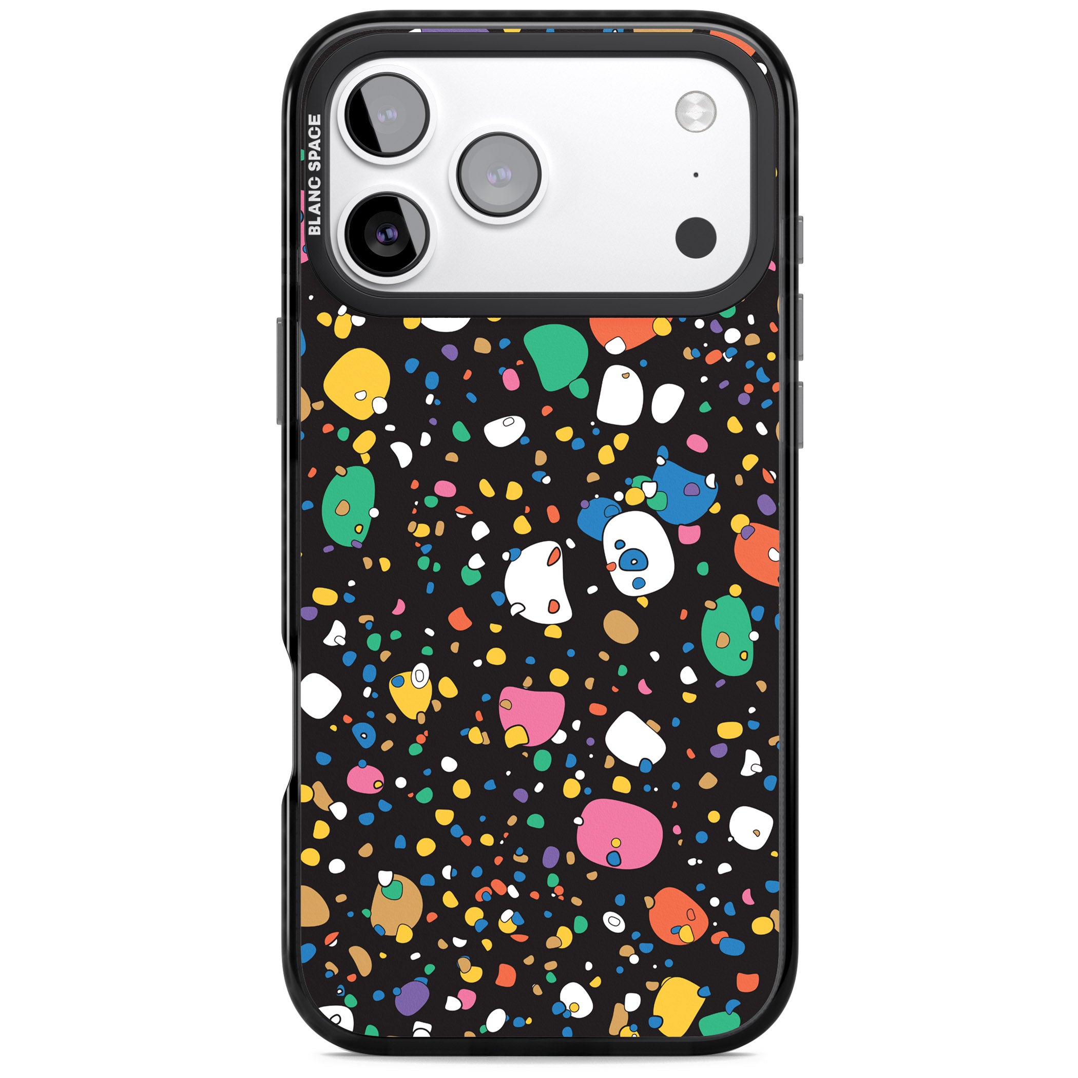 Colourful Confetti Pebbles (Black) iPhone 17 Pro Max Impact Black Phone Case