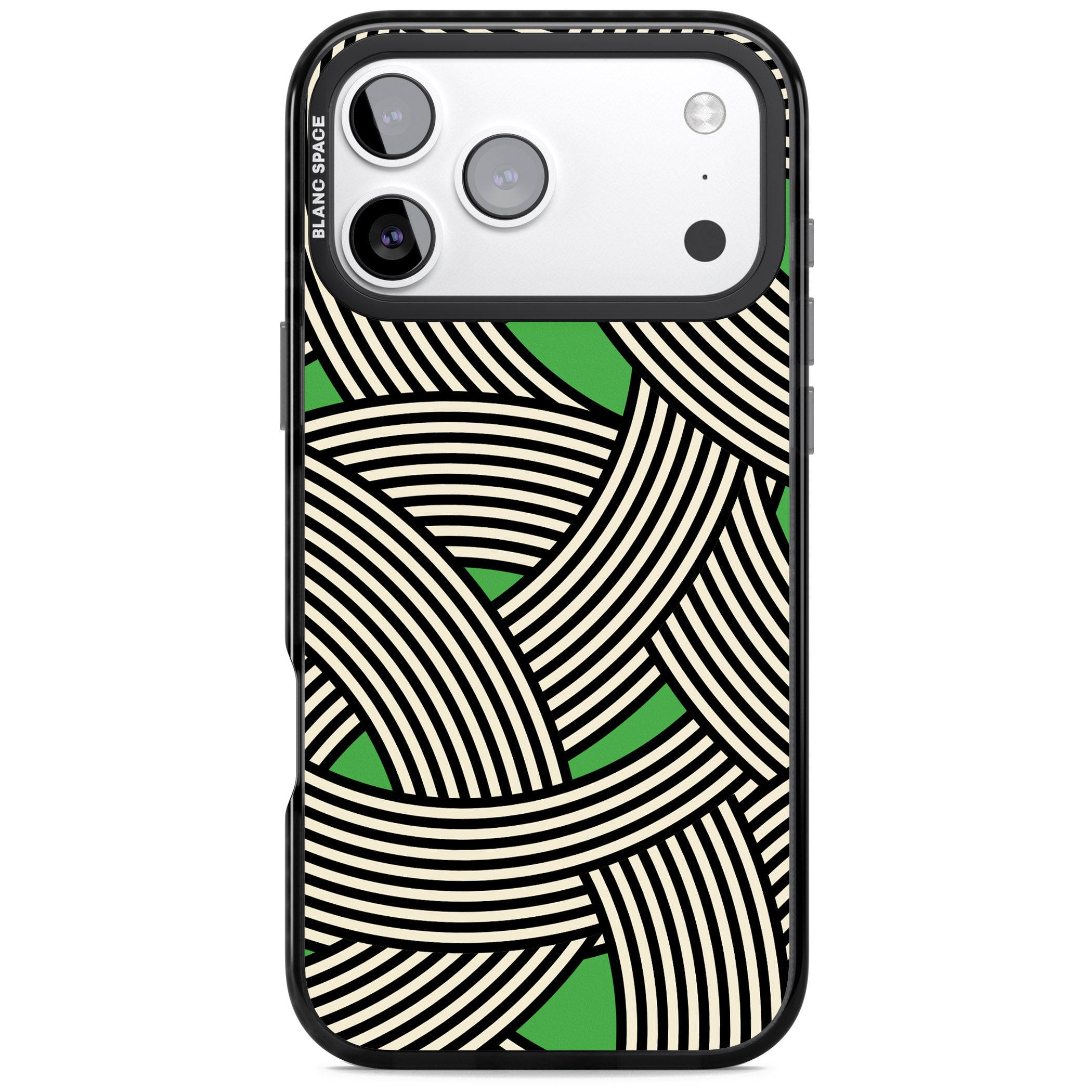 Green Optic Waves iPhone 17 Pro Max Impact Black Phone Case