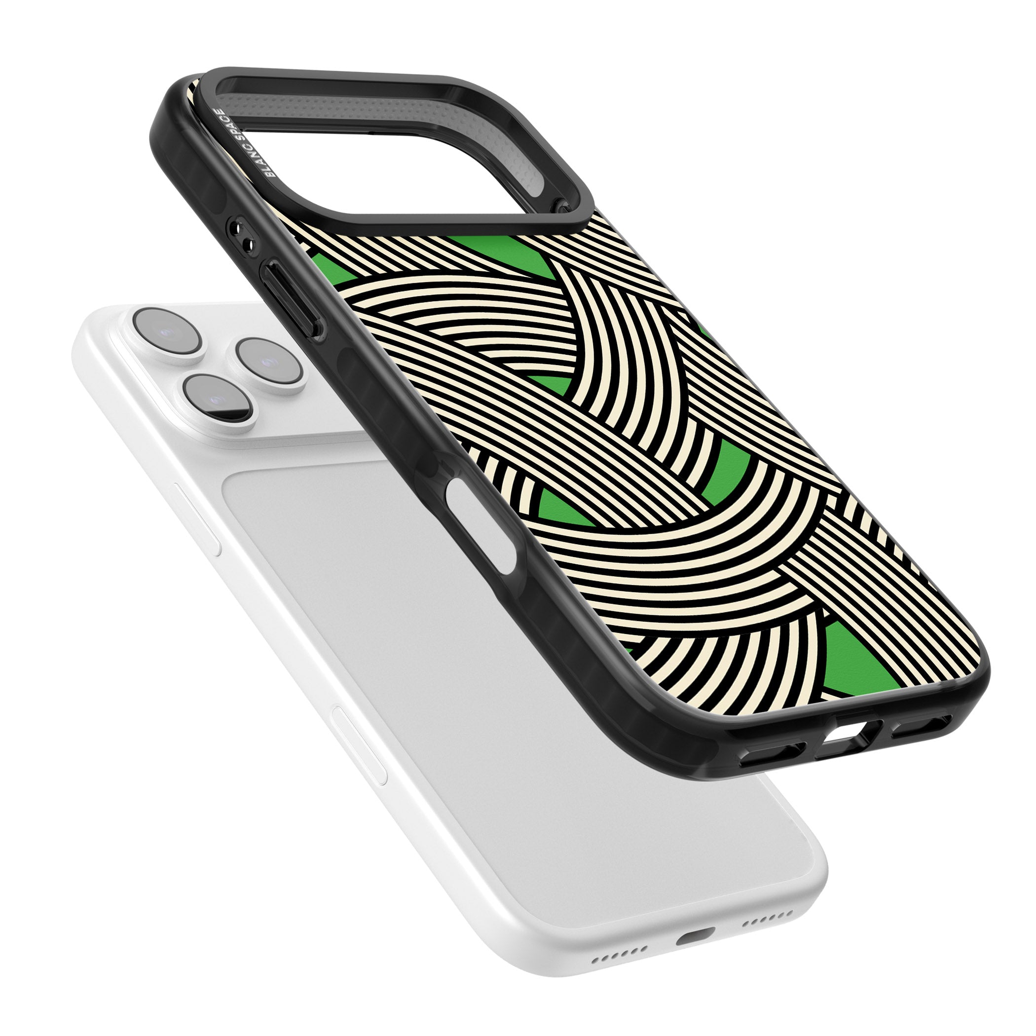 Green Optic Waves iPhone 17 Pro Max Impact Black Phone Case Colours