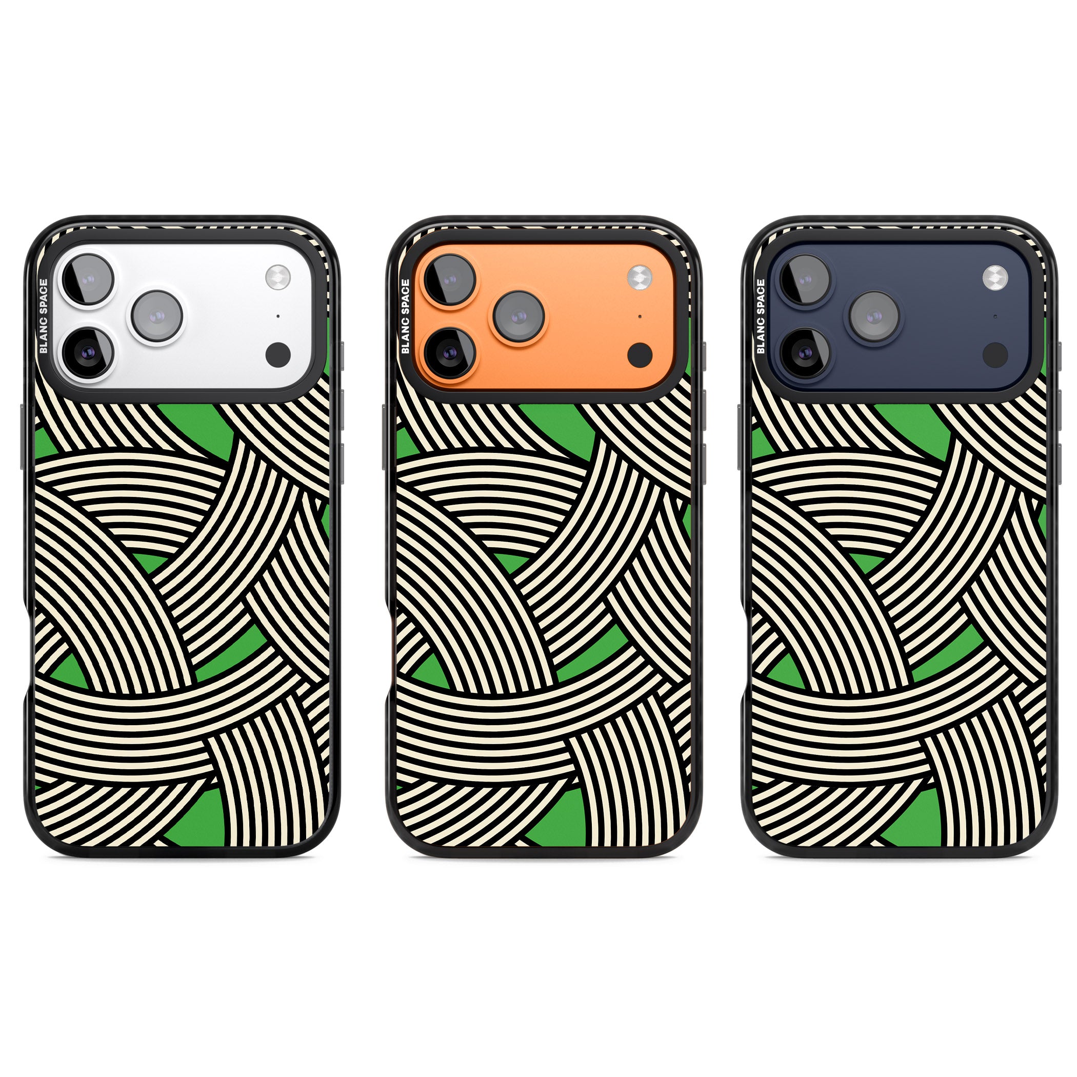 Green Optic Waves iPhone 17 Pro Impact Black Phone Case APT Impact Protection
