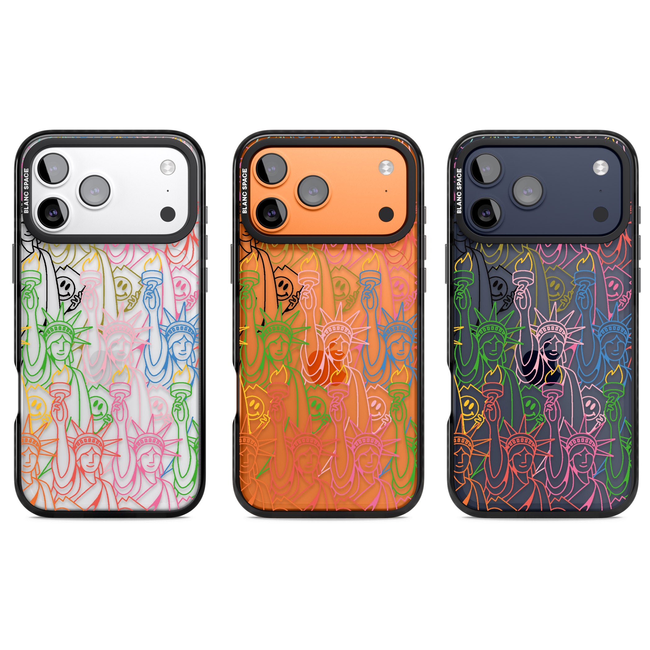 Multicolour Liberty Line Pattern iPhone 17 Pro Impact Black Phone Case APT Impact Protection