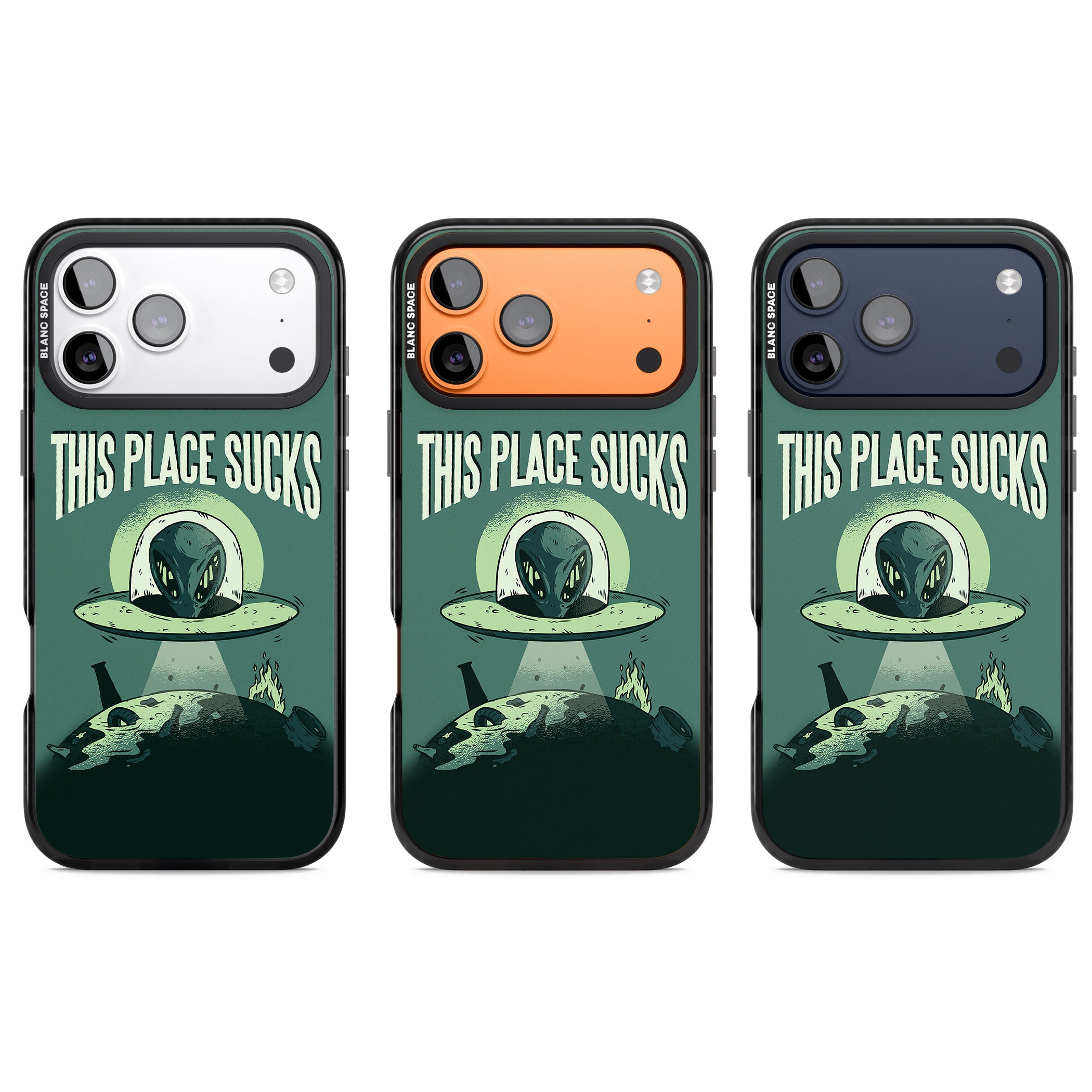 Earth Sucks iPhone 17 Pro Impact Black Phone Case APT Impact Protection