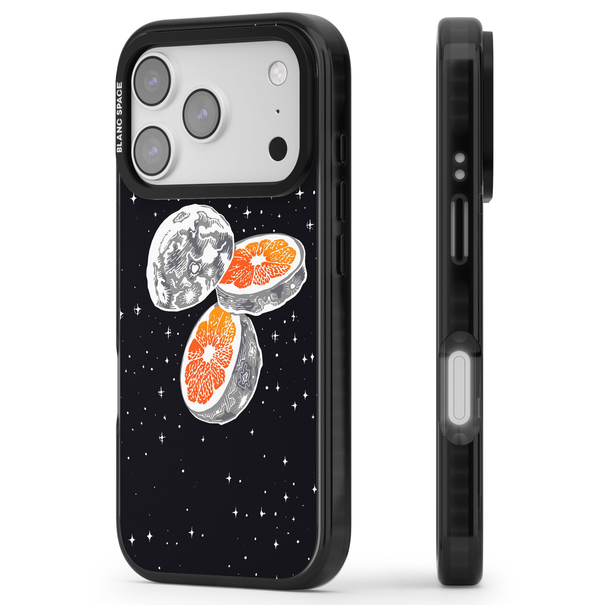 Blood Orange Moon iPhone 17 Pro Max Impact Black Phone Case Side Profile