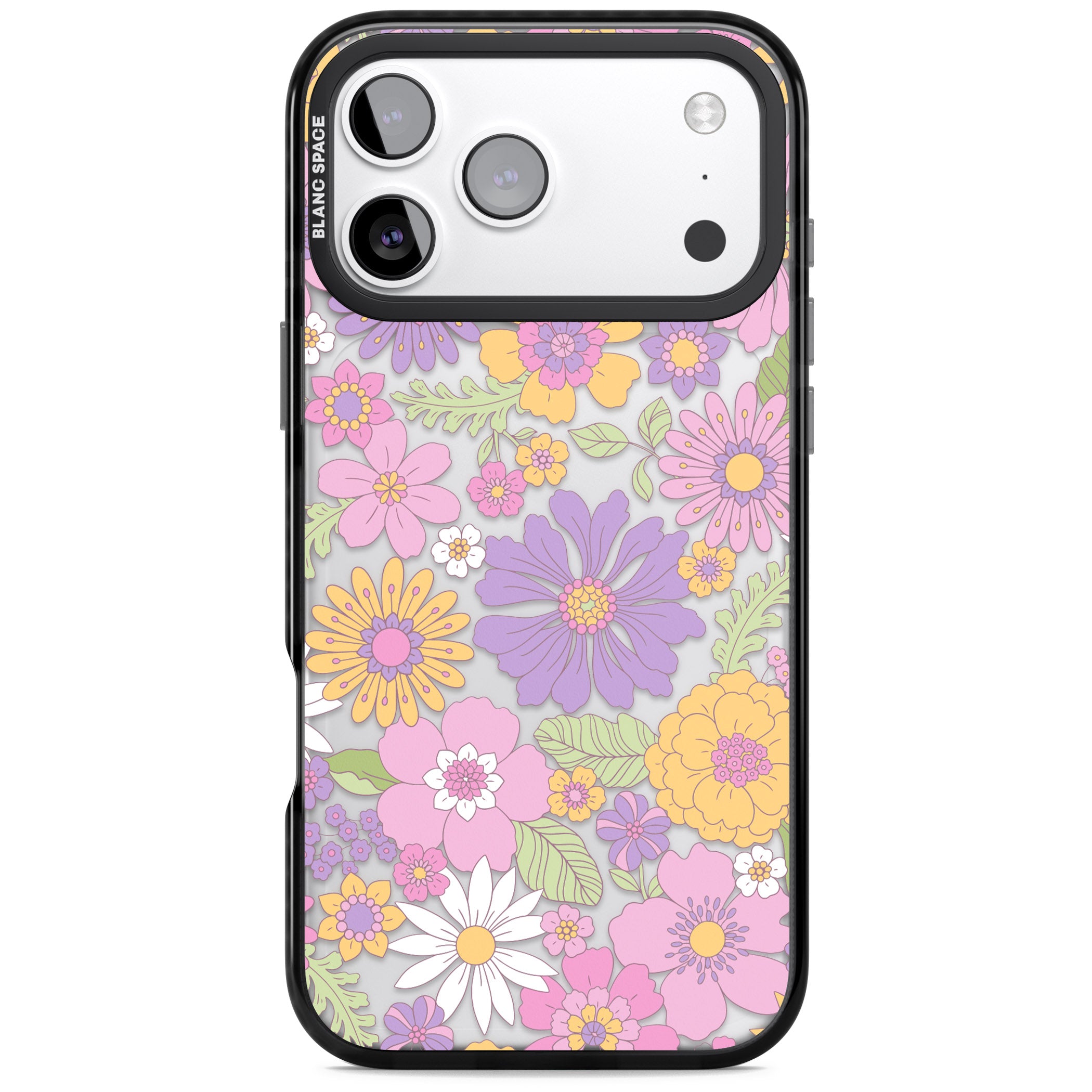Soft Flower Mix iPhone 17 Pro Max Impact Black Phone Case