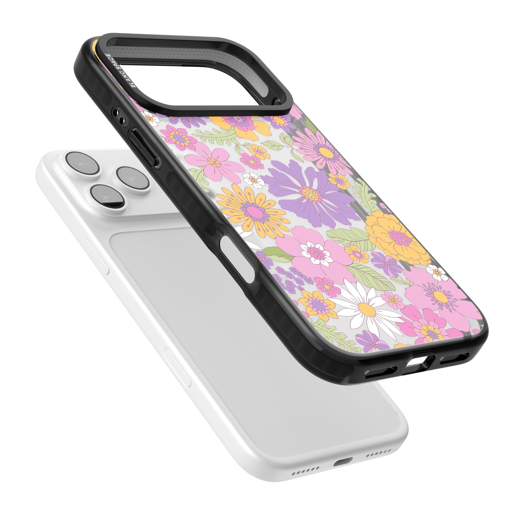 Soft Flower Mix iPhone 17 Pro Max Impact Black Phone Case Colours