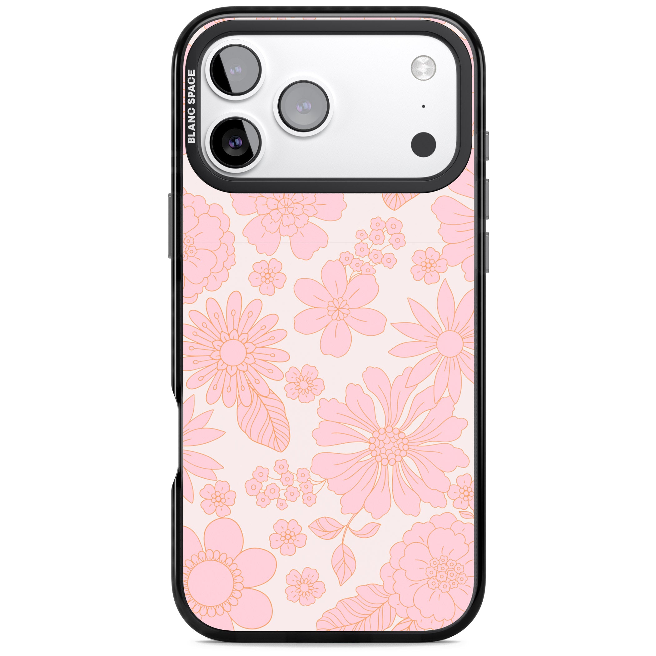Gentle Pink Flowers iPhone 17 Pro Max Impact Black Phone Case