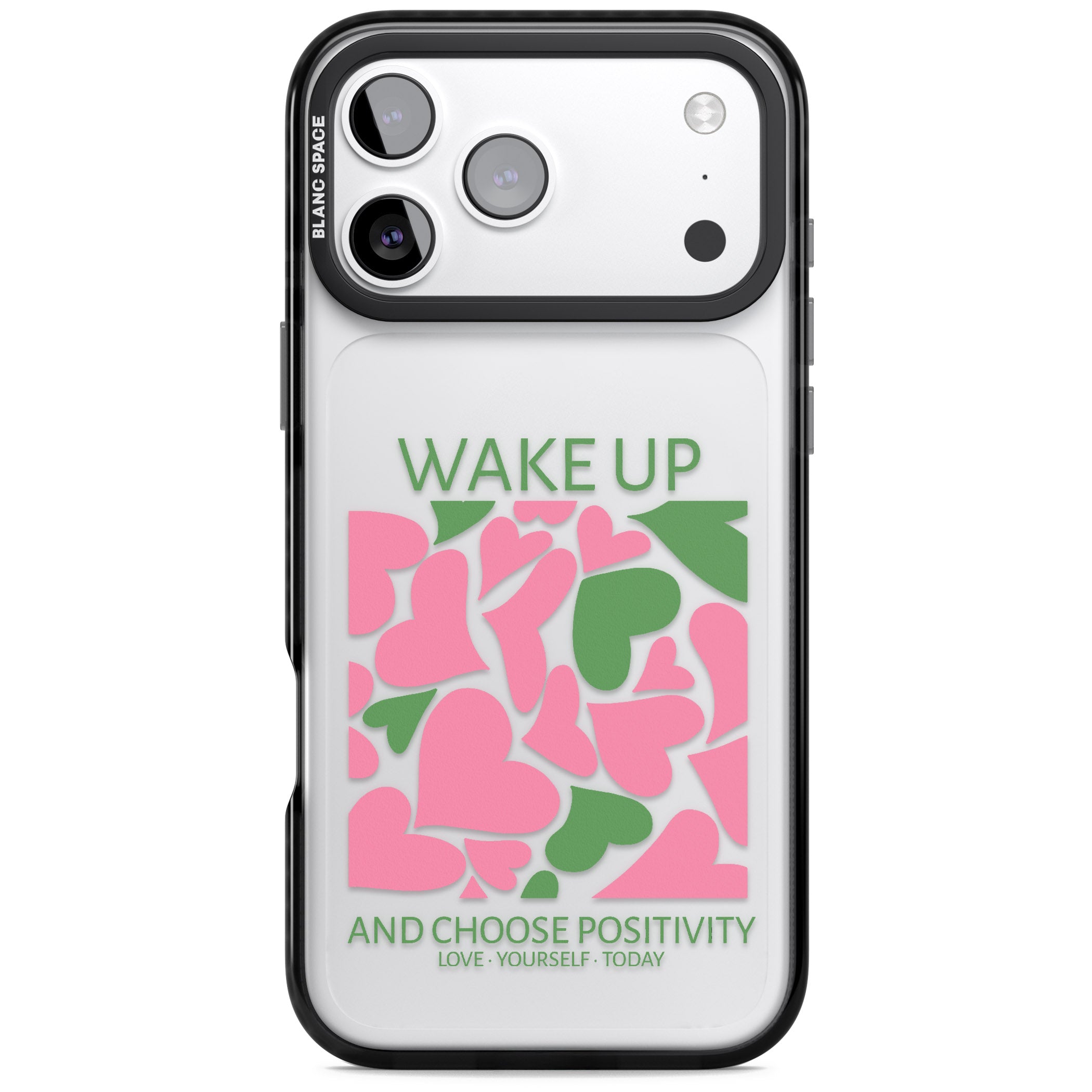 Wake Up And Choose Positivity iPhone 17 Pro Max Impact Black Phone Case