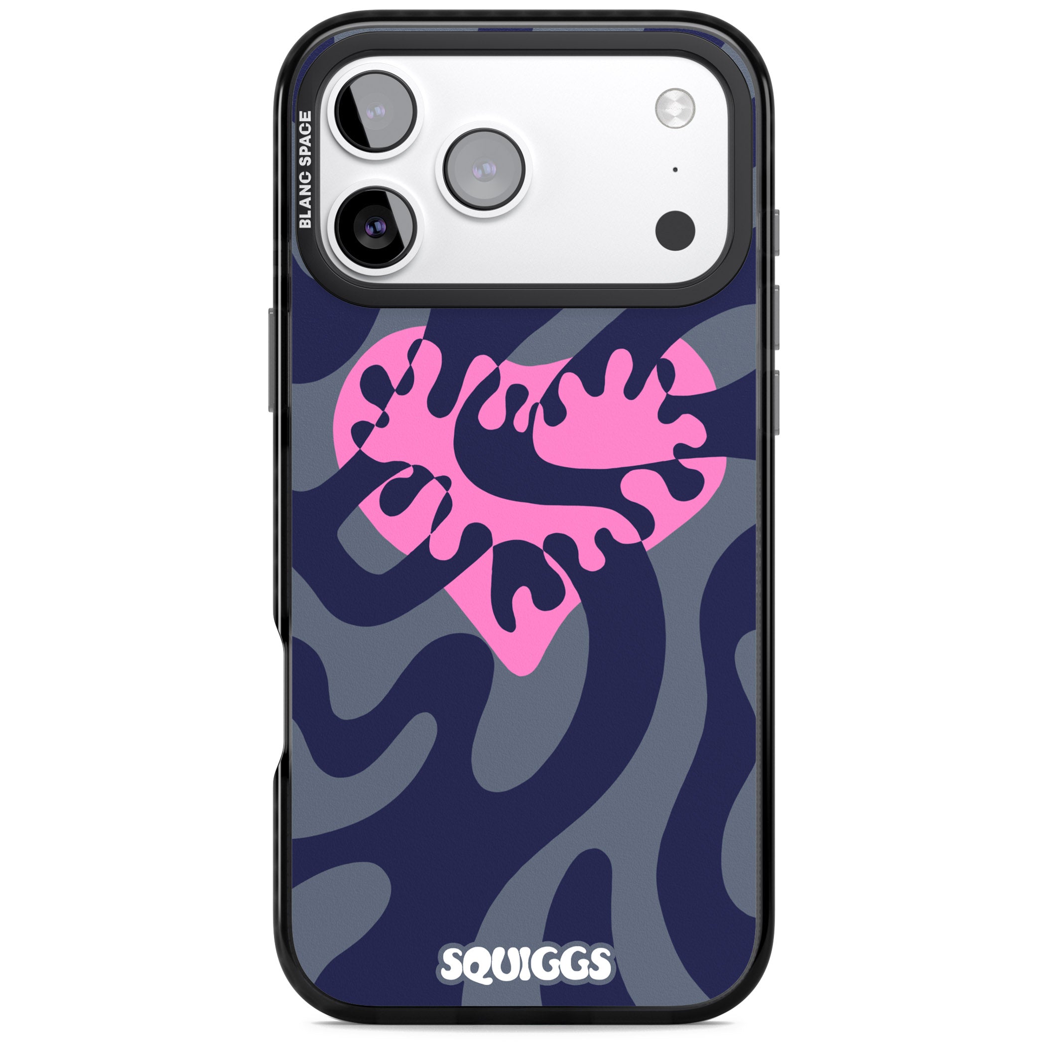 Abstract Heart iPhone 17 Pro Impact Black Phone Case